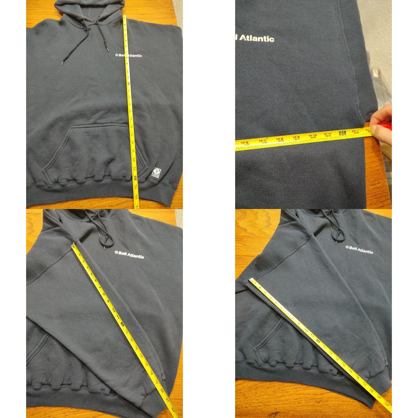 Vintage VINTAGE Discus Bell Atlantic Employee Hoodie Sweatshirt 2XL Navy Blue Tech 80s 90s Men Pullover Crew Neck Drawstring Size US XXL / EU 58 / 5 - 8 Thumbnail