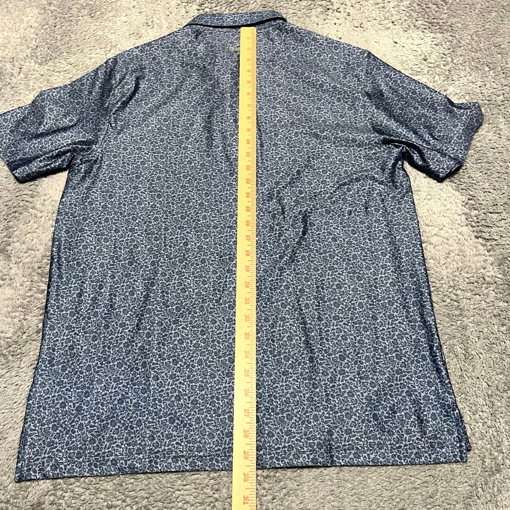 Vintage Hickey Freeman Golf Polo Shirt Mens Medium Blue Floral Performance Stretch Shirt Mens Blue Floral Polo M Regular Golf Polo Shirt Mens Size US M / EU 48-50 / 2 - 6 Thumbnail