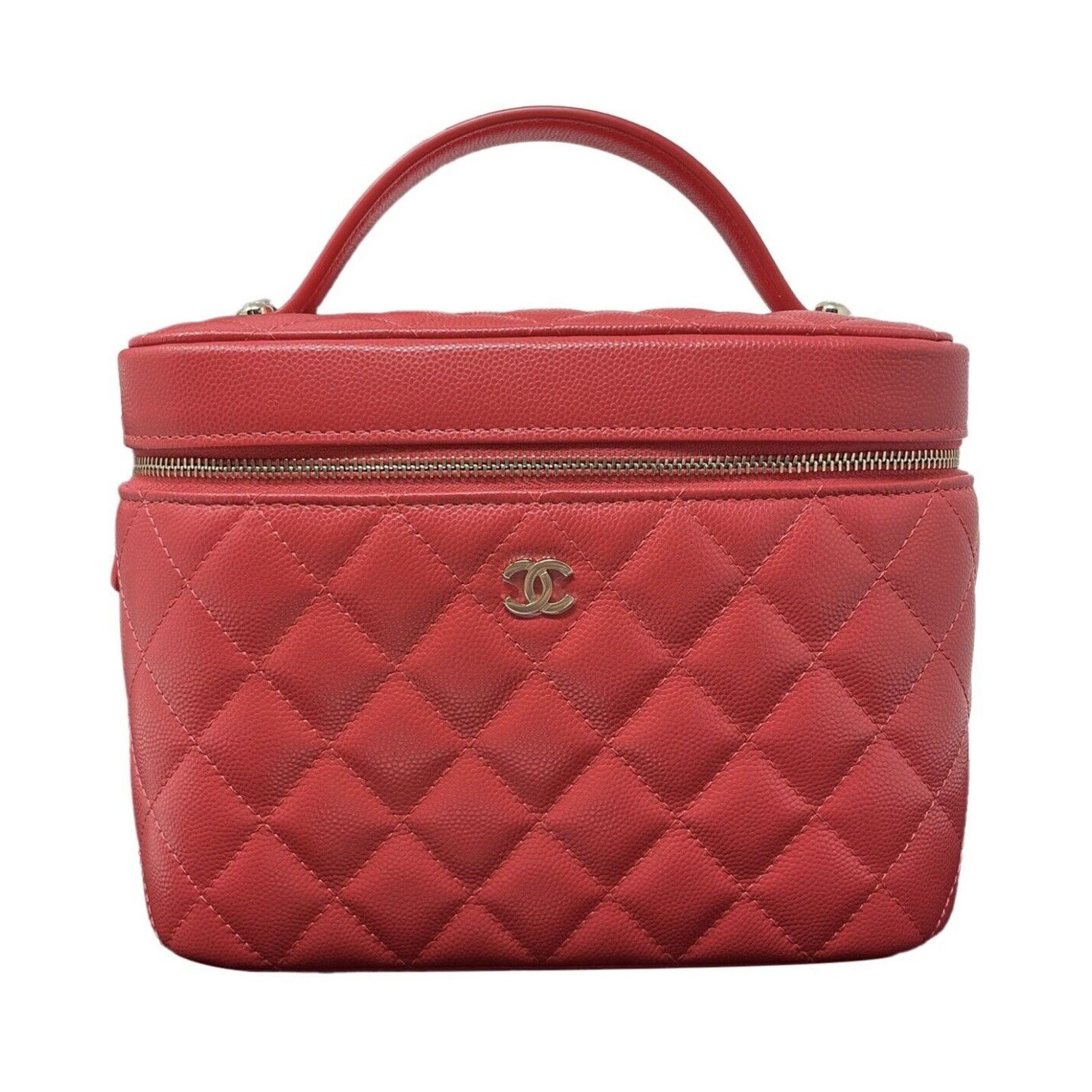 Chanel Chanel Vanity Caviar Leather Cosmetic Satchel Bag Red Size ONE SIZE - 7 Thumbnail
