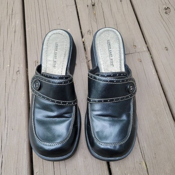 Other Vintage 90s y2k Bratz Black Faux Vegan Leather Chunky Heel P Size US 9 / IT 39 - 4 Thumbnail