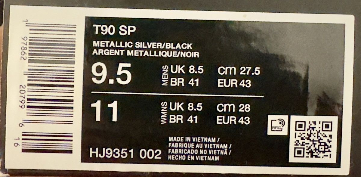 Nike Nike Total 90 SP3 metallic black Size US 11 / EU 44 - 6 Thumbnail