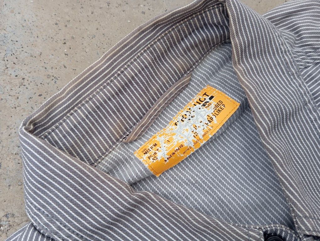 Japanese Brand Product Classics Workwear 👷 Hickory Striped Workshirt 🛠️ Size US M / EU 48-50 / 2 - 5 Thumbnail