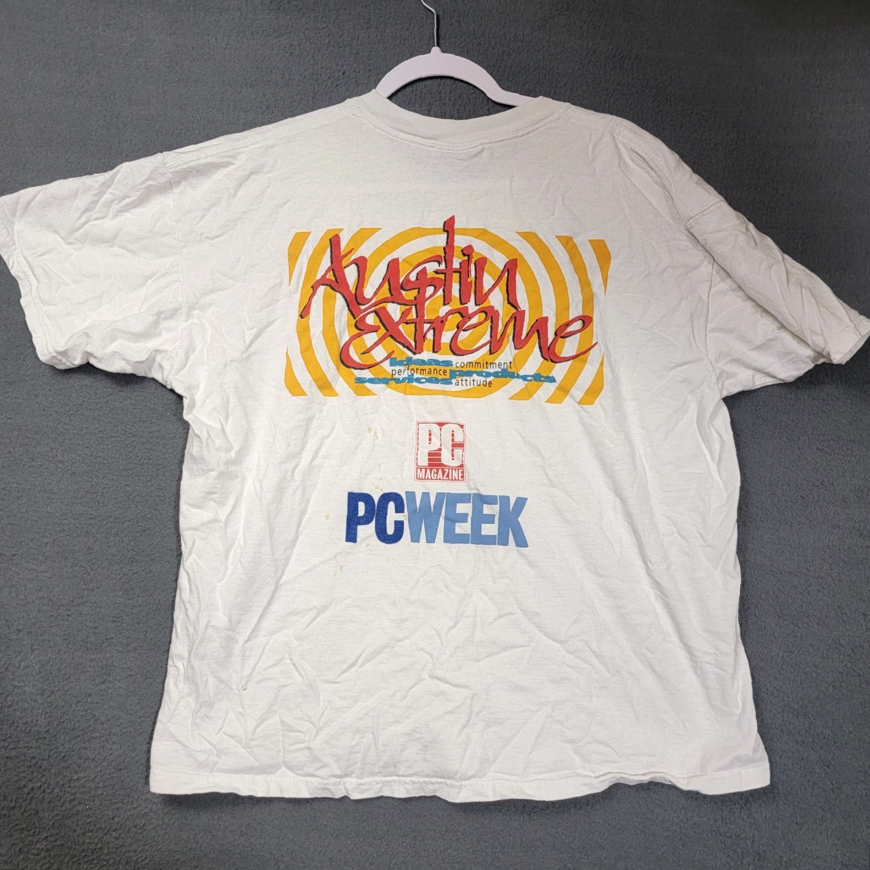 Lee VINTAGE Lee T-Shirt Mens XL White 90s Promo PC magazine Y2K IPC technologies EXTREME Logo Shirt Size US XL / EU 56 / 4 - 4 Thumbnail
