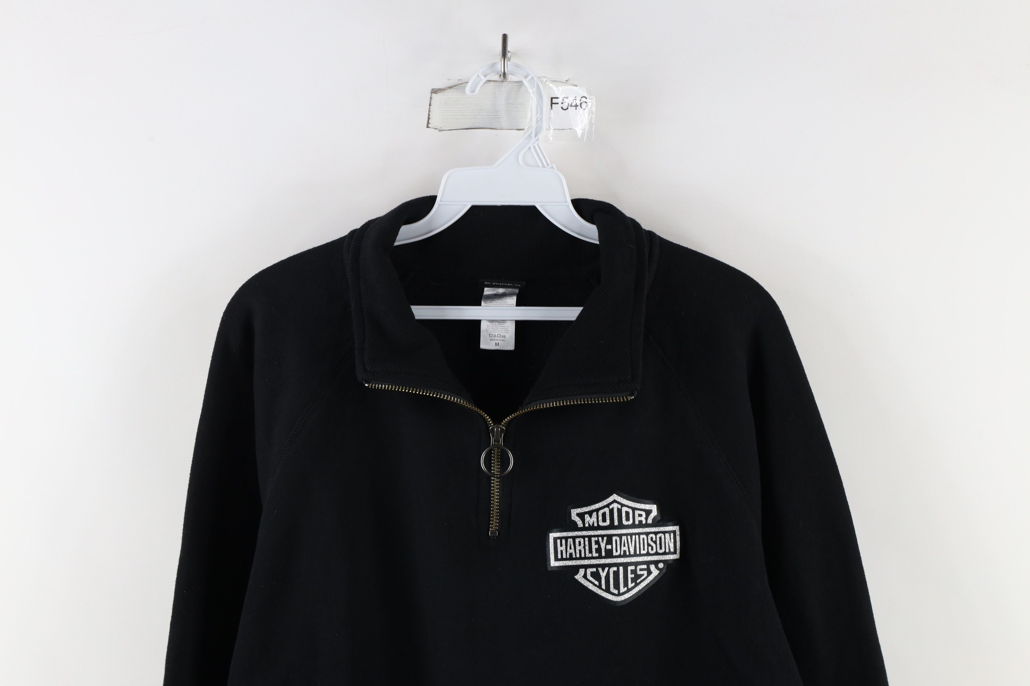 Harley Davidson × Vintage Harley Davidson Faded Out Wings Flower Half Zip Sweatshirt Size M / US 6-8 / IT 42-44 - 2 Thumbnail