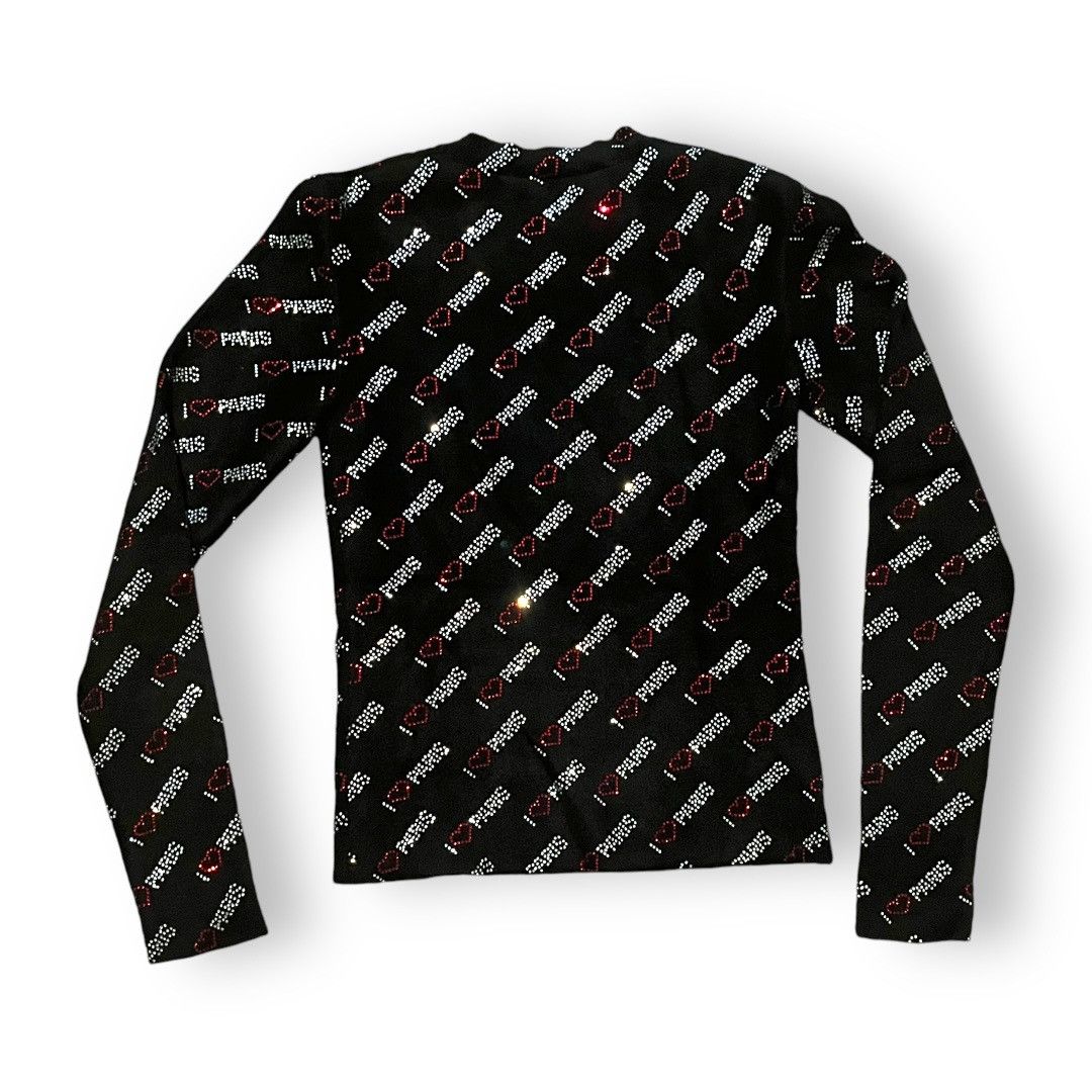 Balenciaga × Designer Balenciaga I Love Paris Rhinestone Knit Sweater Size S / US 4 / IT 40 - 7 Thumbnail