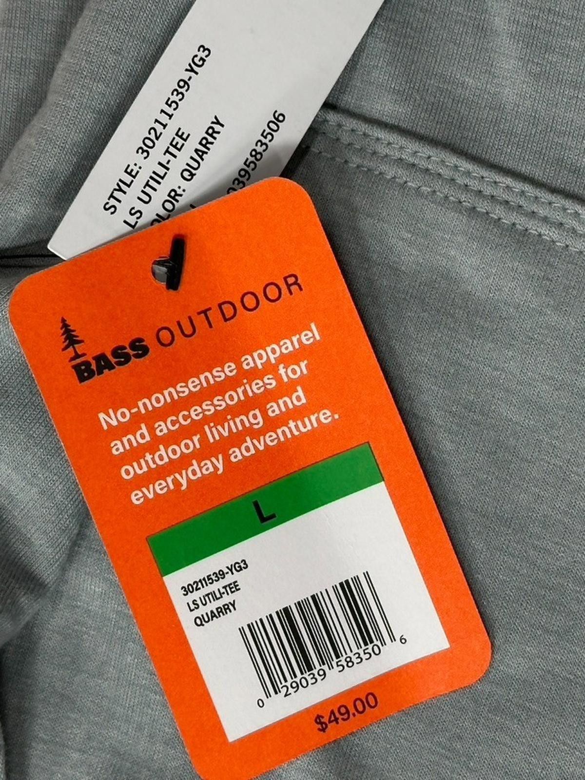 Bass Bass Outdoor Quarry Gray Pocketed Long Sleeve T-Shirt L Size US L / EU 52-54 / 3 - 7 Thumbnail