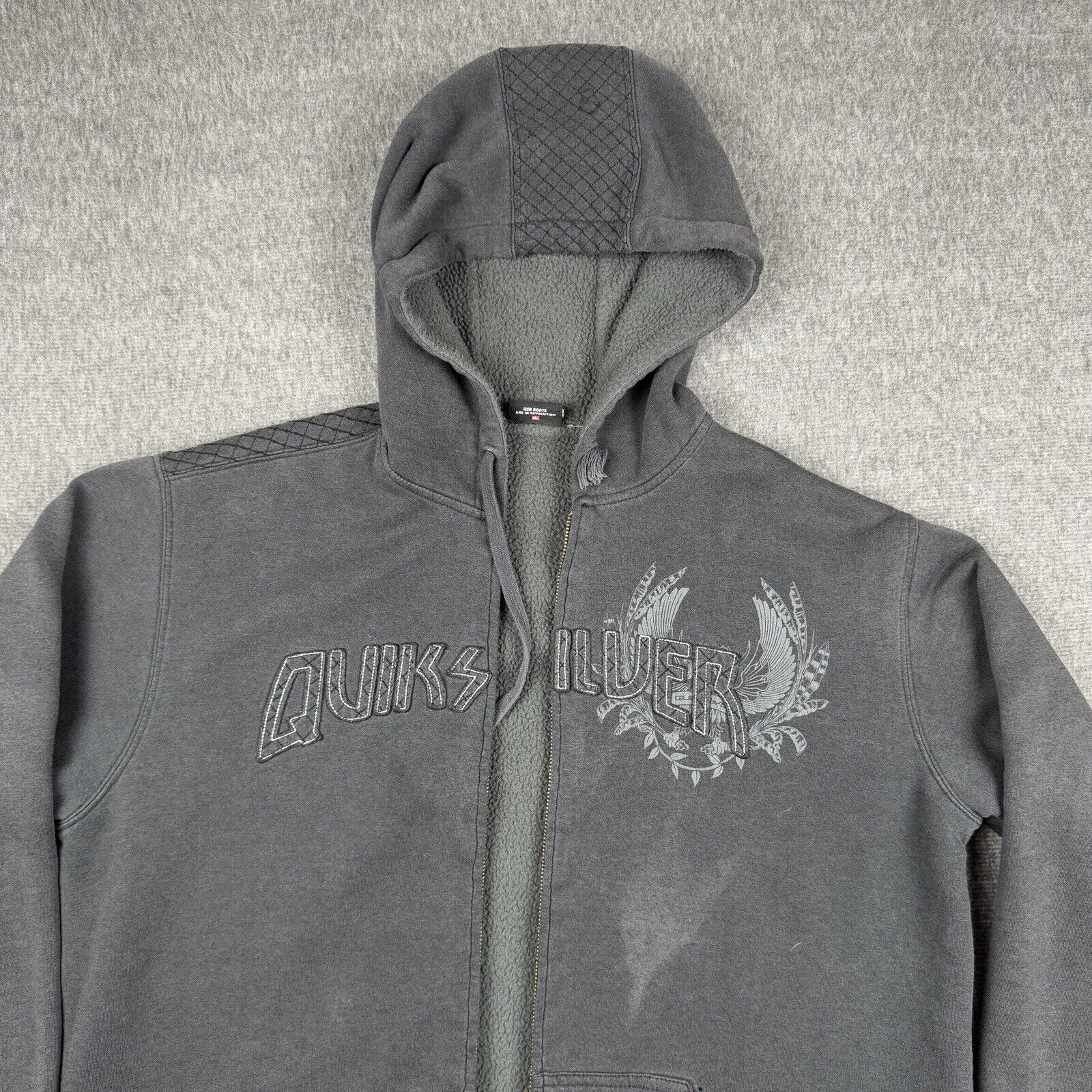 Quiksilver Vintage Quicksilver Hoodie Mens XL Black Sherpa NO ZIP Y2K Size US XL / EU 56 / 4 - 3 Thumbnail