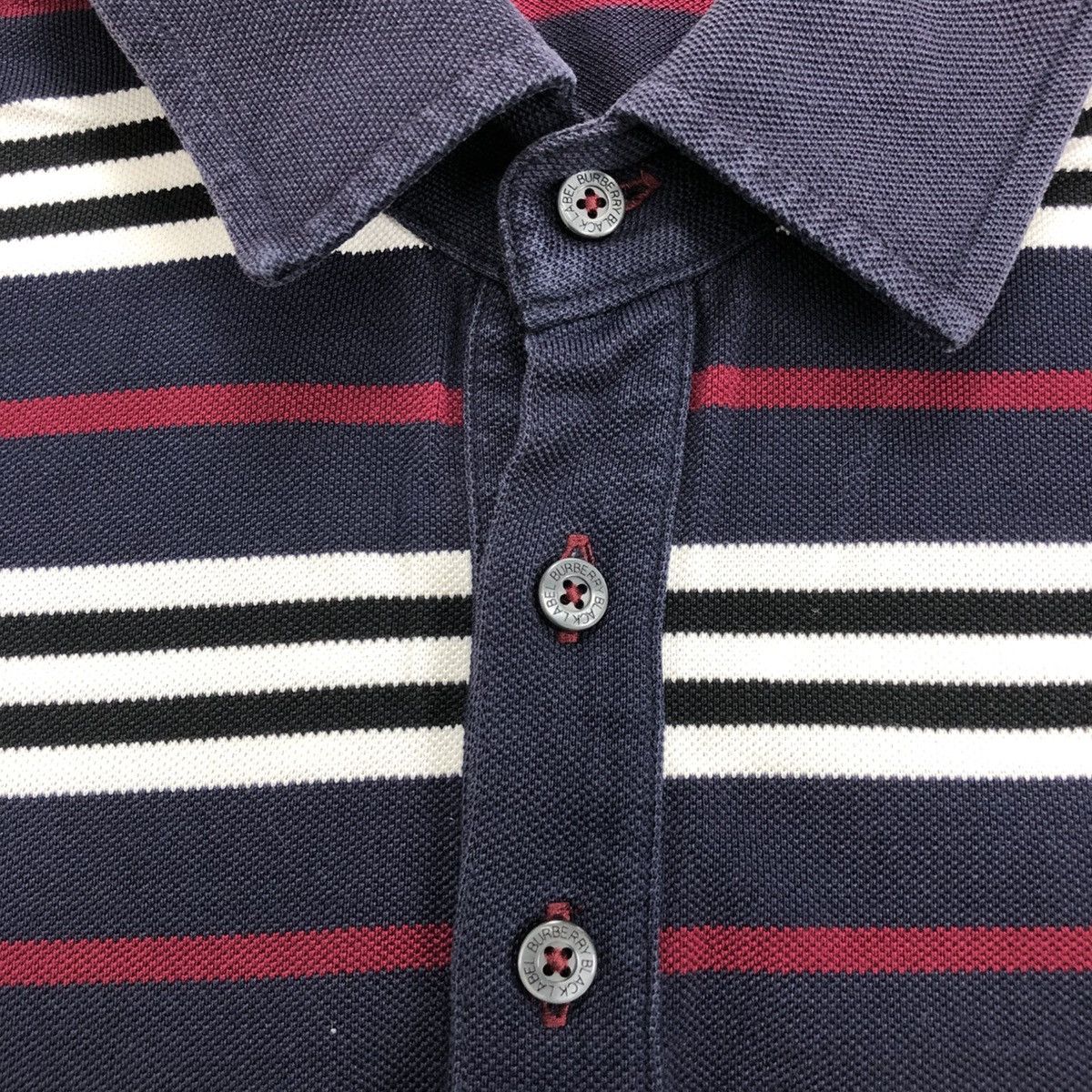 Burberry × Designer × Vintage Vintage Burberry London Black Label Striped Polo Shirt Size US M / EU 48-50 / 2 - 5 Thumbnail
