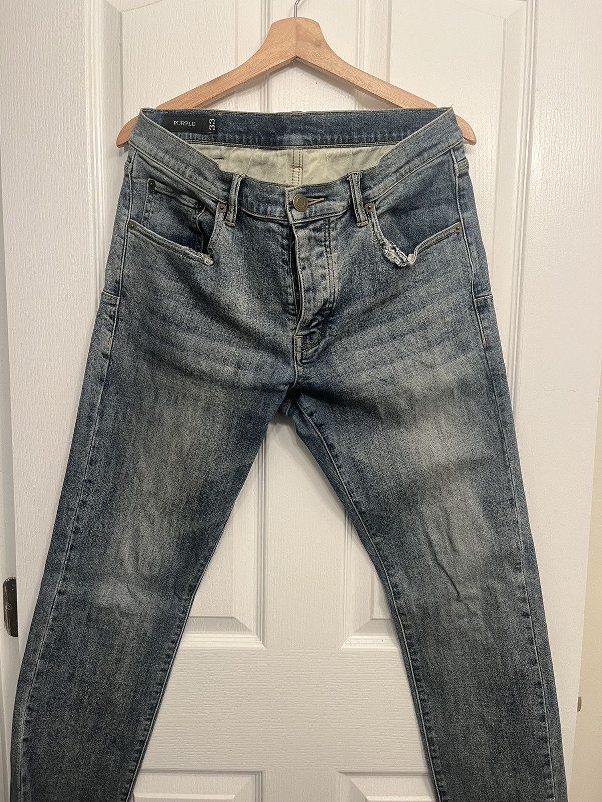Purple Brand Purple Denim Light wash Slim Fit Size US 33 - 1 Thumbnail