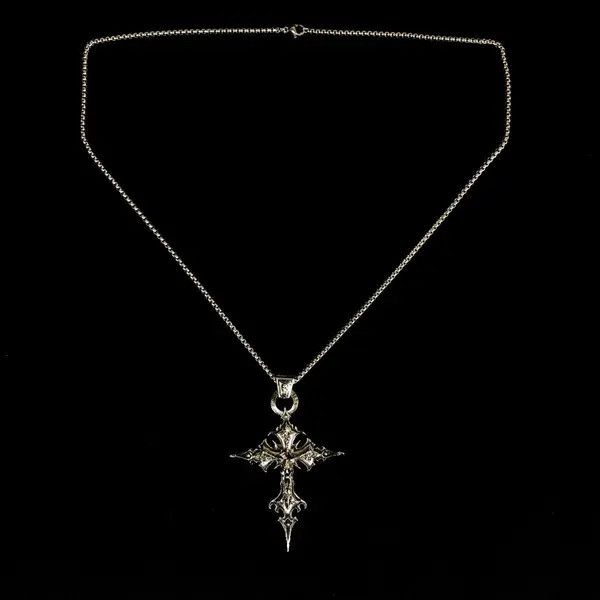 Jewelry Skeleton Cross Skull Necklace Gothic Chain Size ONE SIZE - 4 Thumbnail