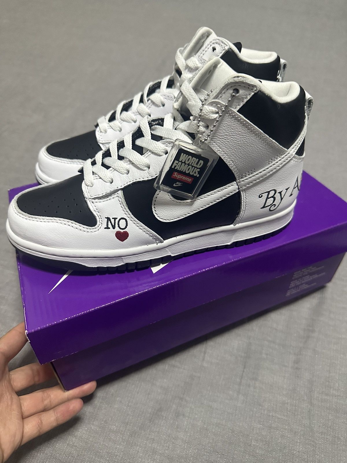 Nike Nike SB Dunk High Supreme By Any Means Black Size US 6.5 / IT 36.5 - 3 Thumbnail