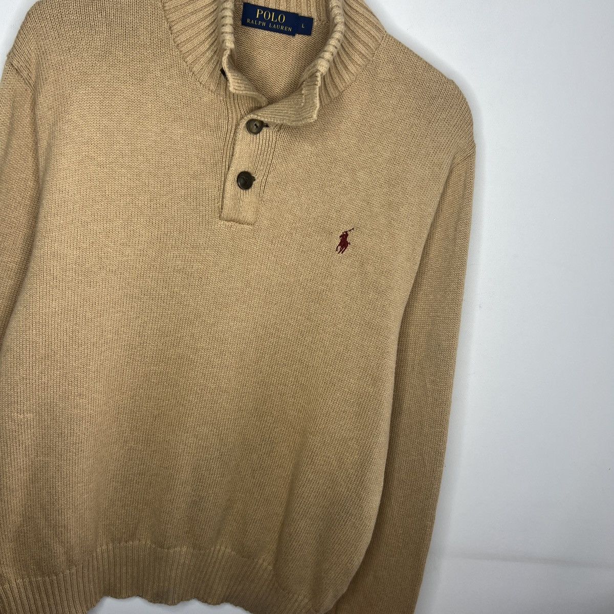 Ralph Lauren Vintage Polo Ralph Lauren Sweatshirt 1/4 Jumper Sweater Size US L / EU 52-54 / 3 - 3 Thumbnail