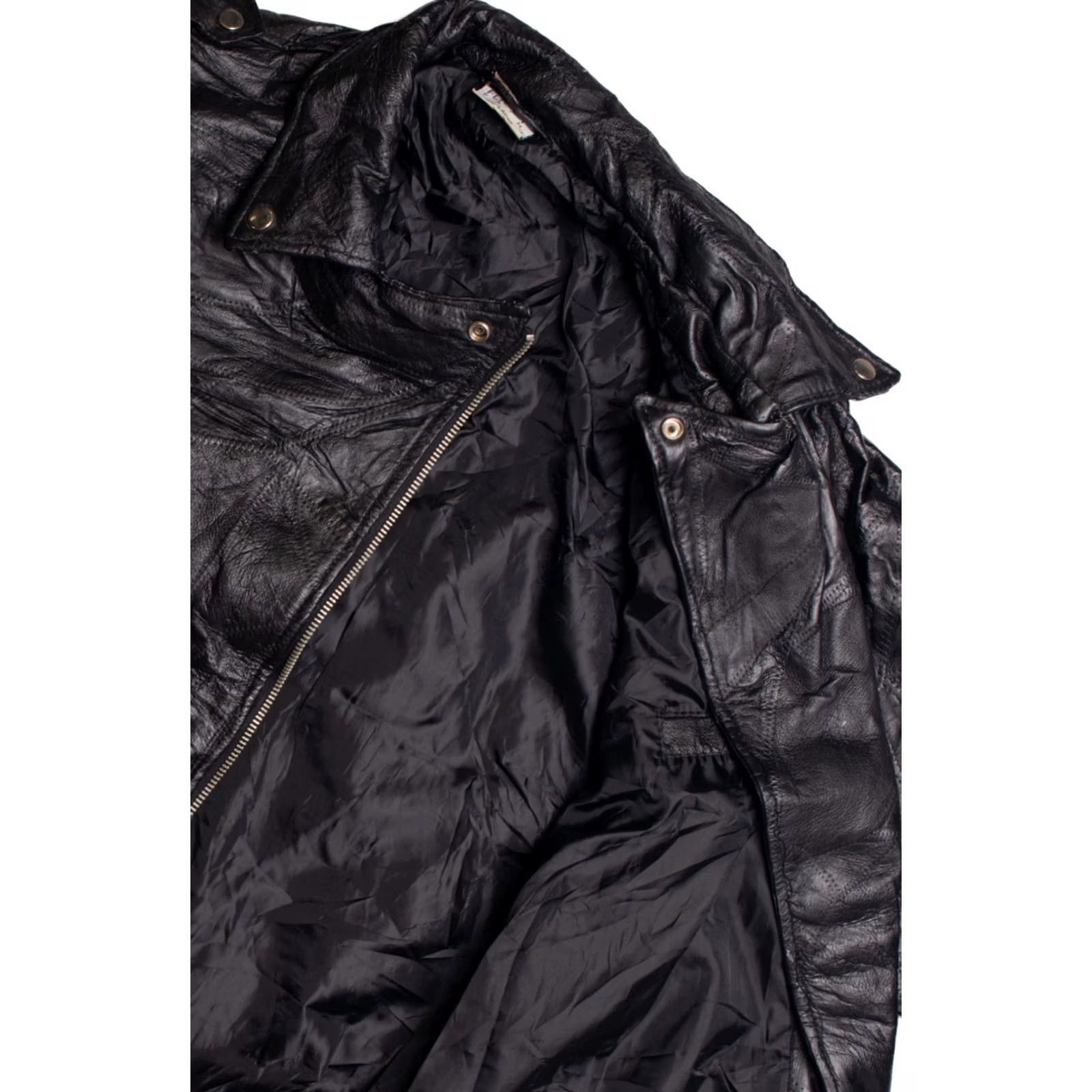 X-LARGE VINTAGE Flight Path Patchwork Motorcycle Jacket Black XX-Large Leather Biker Size US XXL / EU 58 / 5 - 3 Thumbnail