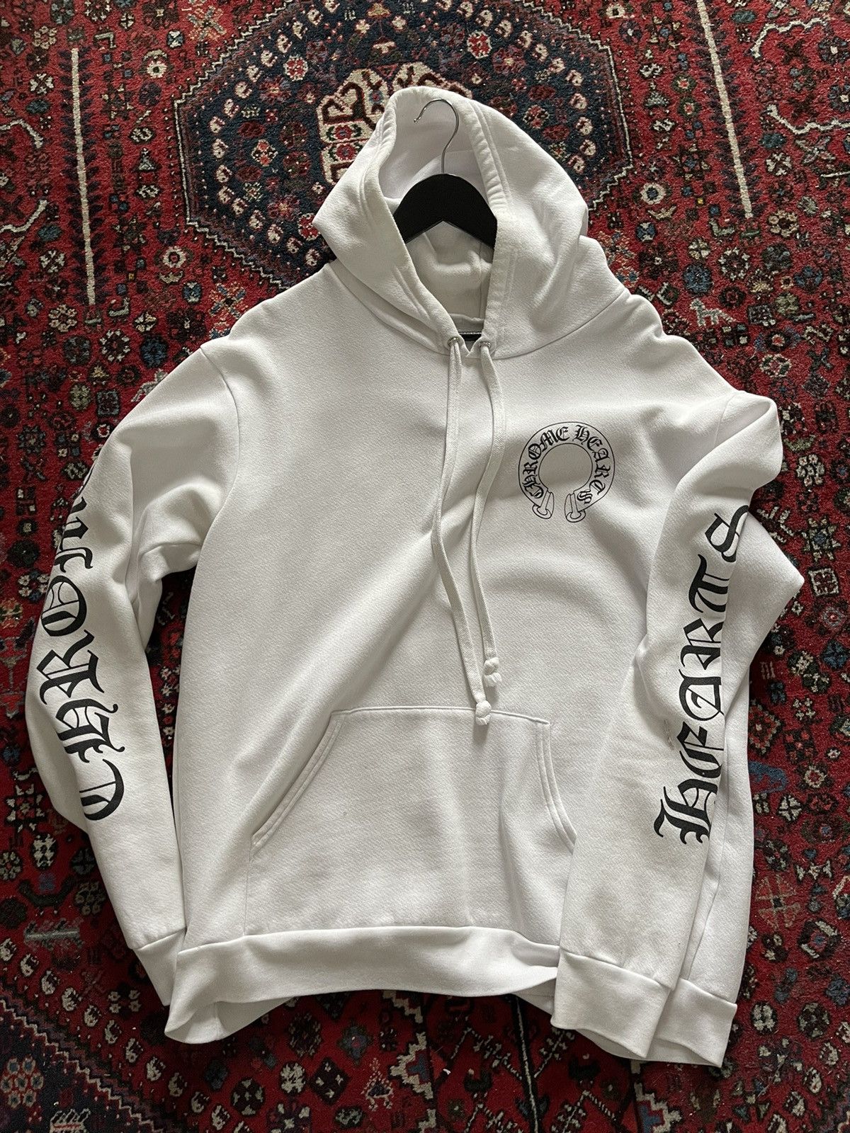 image of Chrome Hearts Horseshoe Hoodie White, Men's (Size XL)