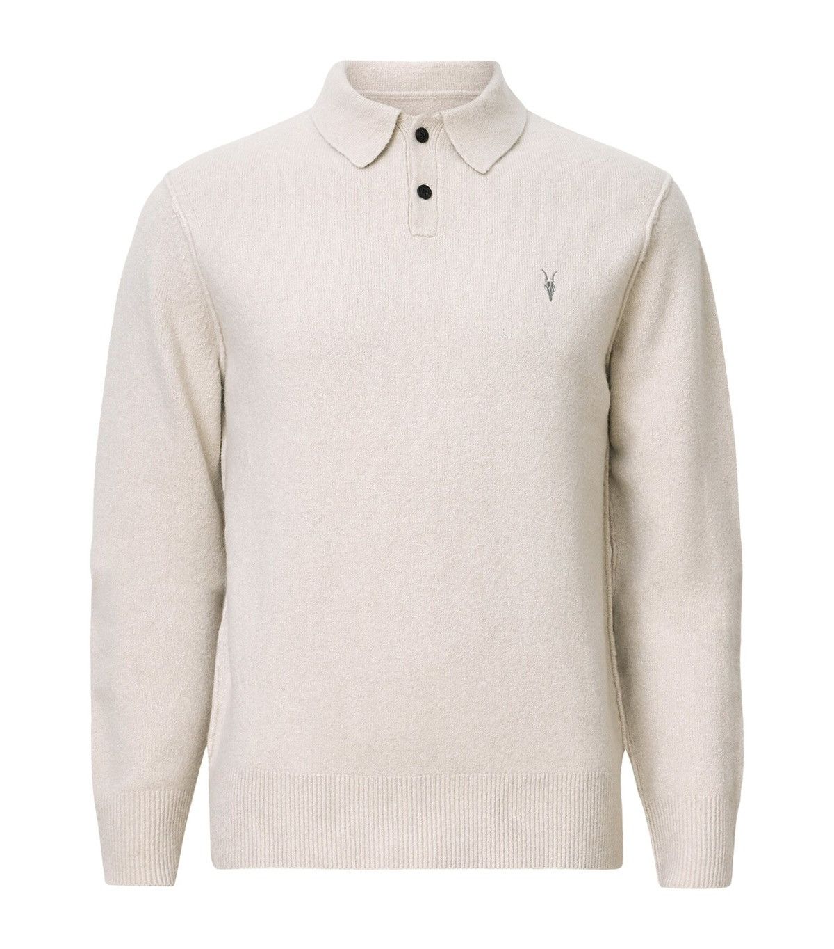 Allsaints ALLSAINTS Ramskull Statten Wool Blend Polo Sweater Size US S / EU 44-46 / 1 - 1 Thumbnail