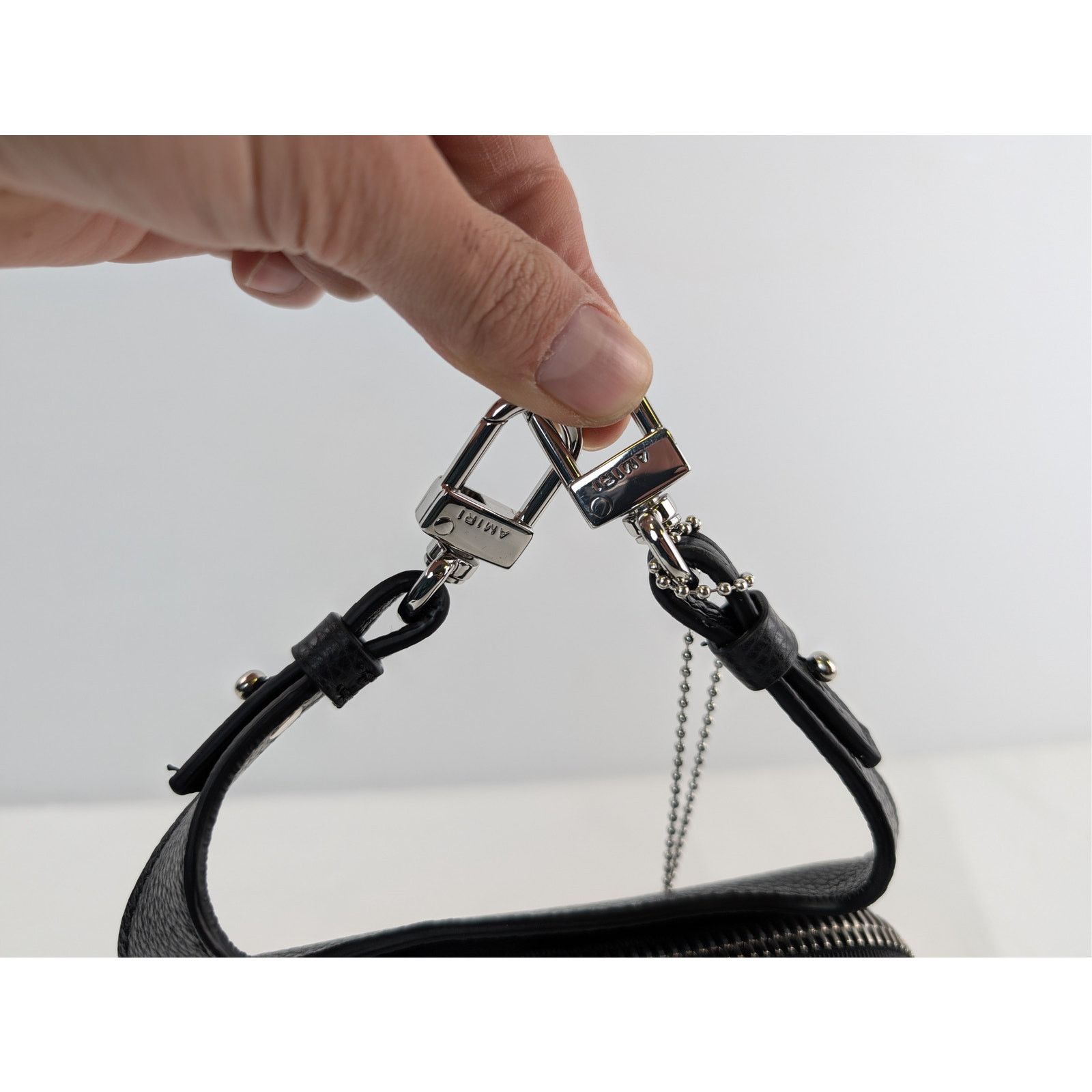Amiri o1rshd1 Size: OS / Pebbled Napa Hip Pouch Bag in Black Size ONE SIZE - 7 Thumbnail