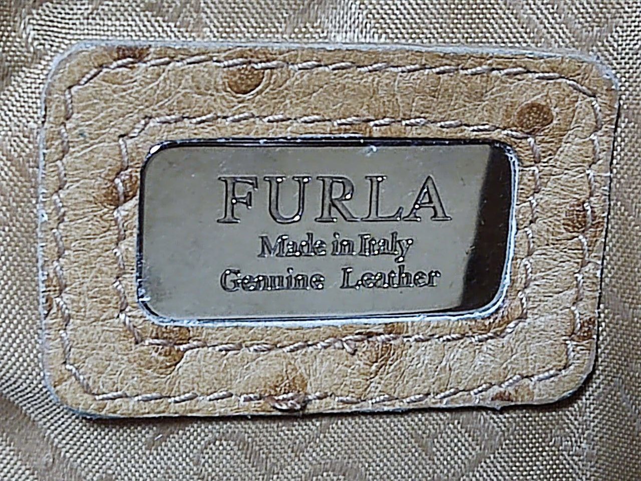 Furla Vintage Furla Ostrich Embossed Leather Shoulder Bag Size ONE SIZE - 4 Thumbnail