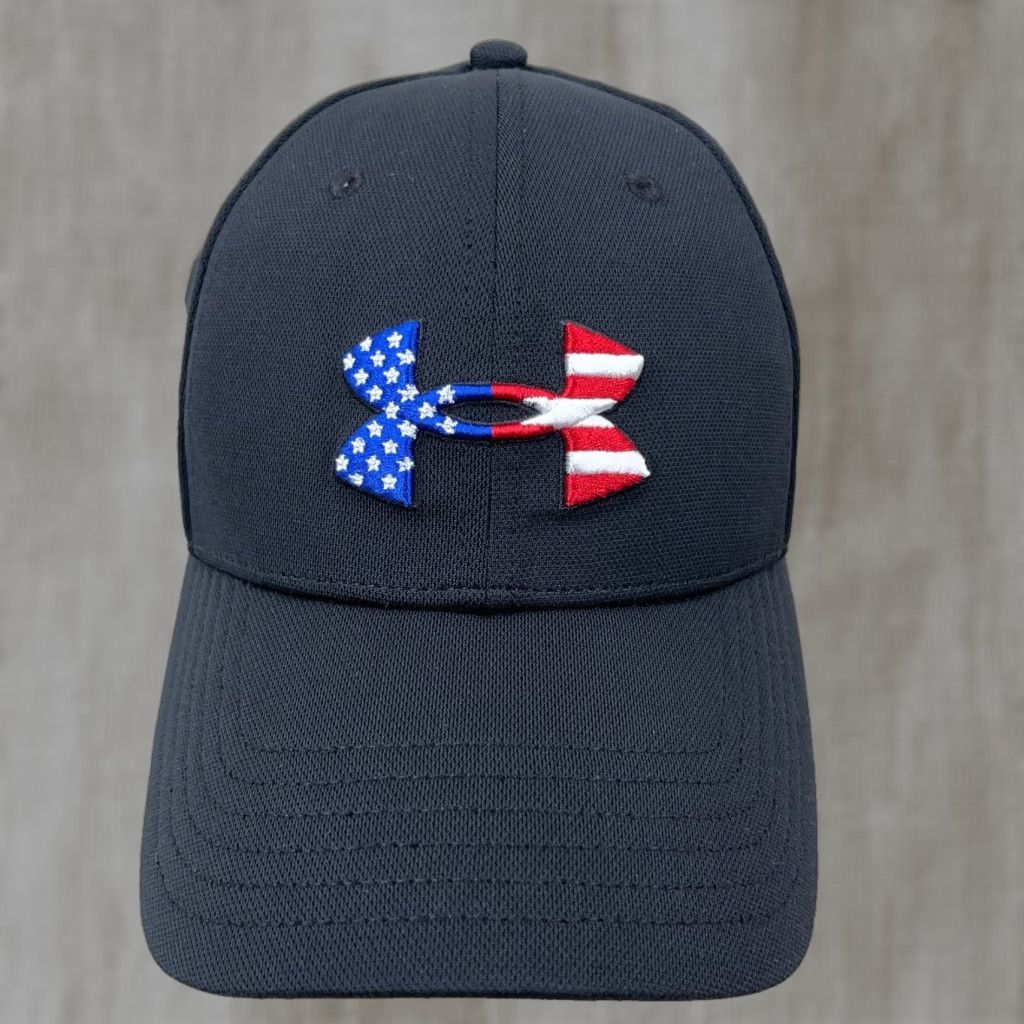 Under Armour Under Armour Hat Cap Stretch Fit Size L/XL Freedom USA Flag Black Polyester Jersey Baseball Cap Men XL Adjustable Lightweight Stretch Cap Size ONE SIZE - 1 Thumbnail