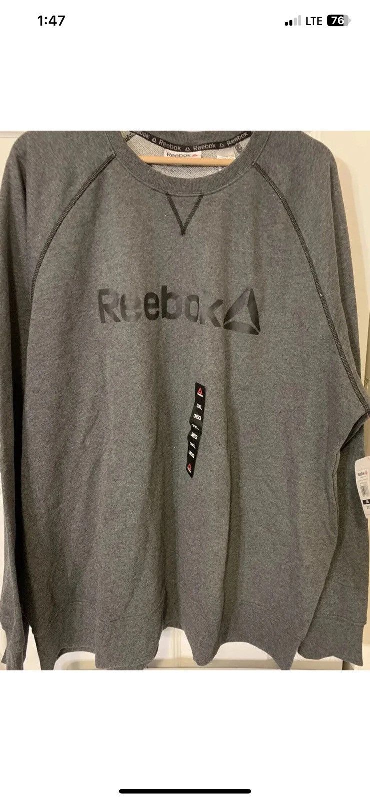 Reebok New Reebok Men’s Sz XXXL Cruise Control Crew Sweatshirt Gray Size US XXL / EU 58 / 5 - 4 Thumbnail