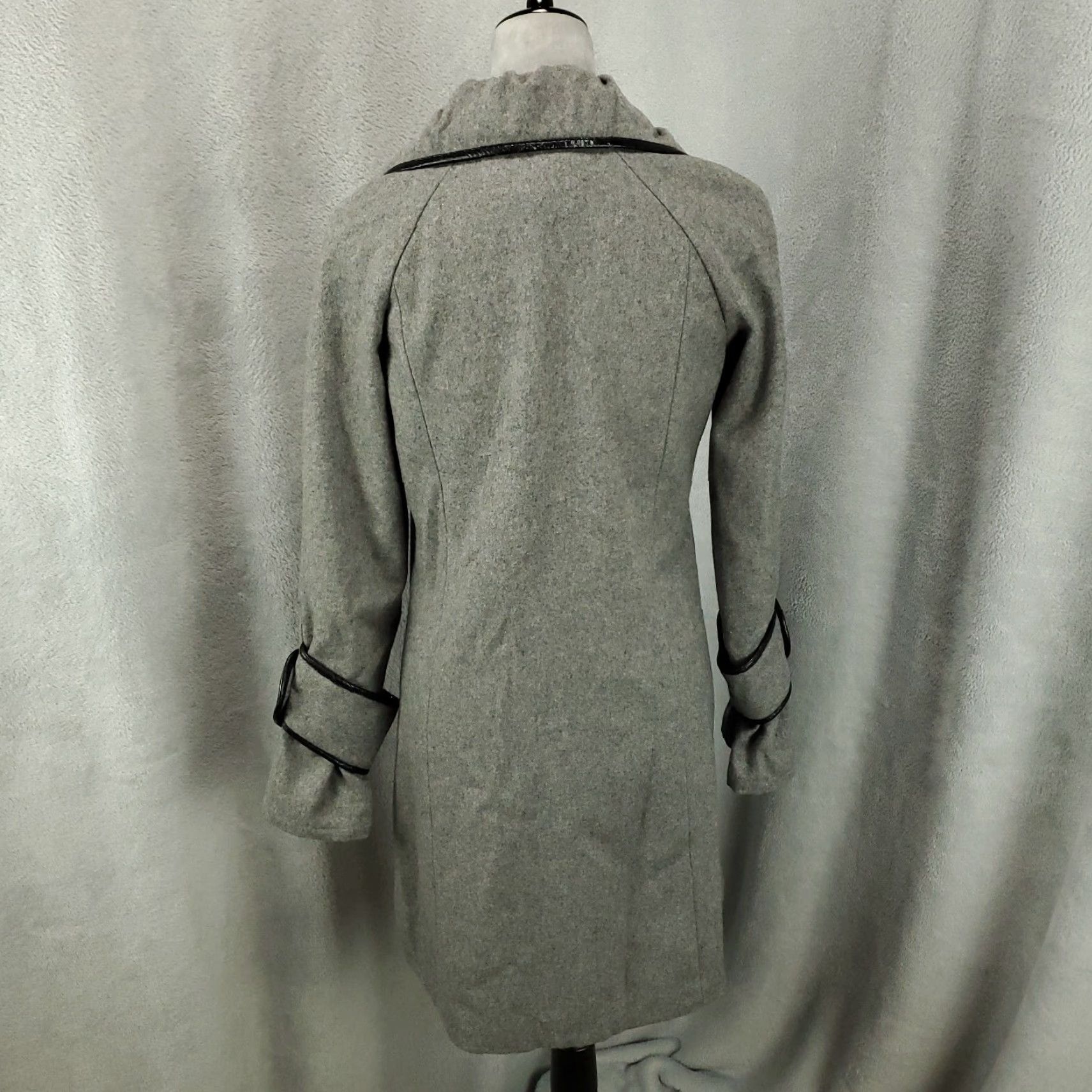 BB Dakota Womens BB Dakota Wool Blend Jacket Gray Long Longline Coat Lined Size Small Basic Jacket Pockets Collared Size S / US 4 / IT 40 - 3 Thumbnail