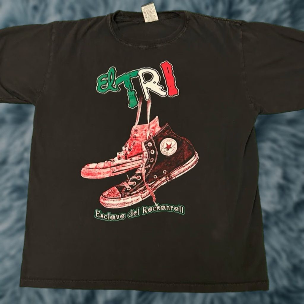 VINTAGE 90s El TRI Mexican Rock Band Tee Chuck Taylor VTG Shirt Mens Large Size T-Shirt Black SX?