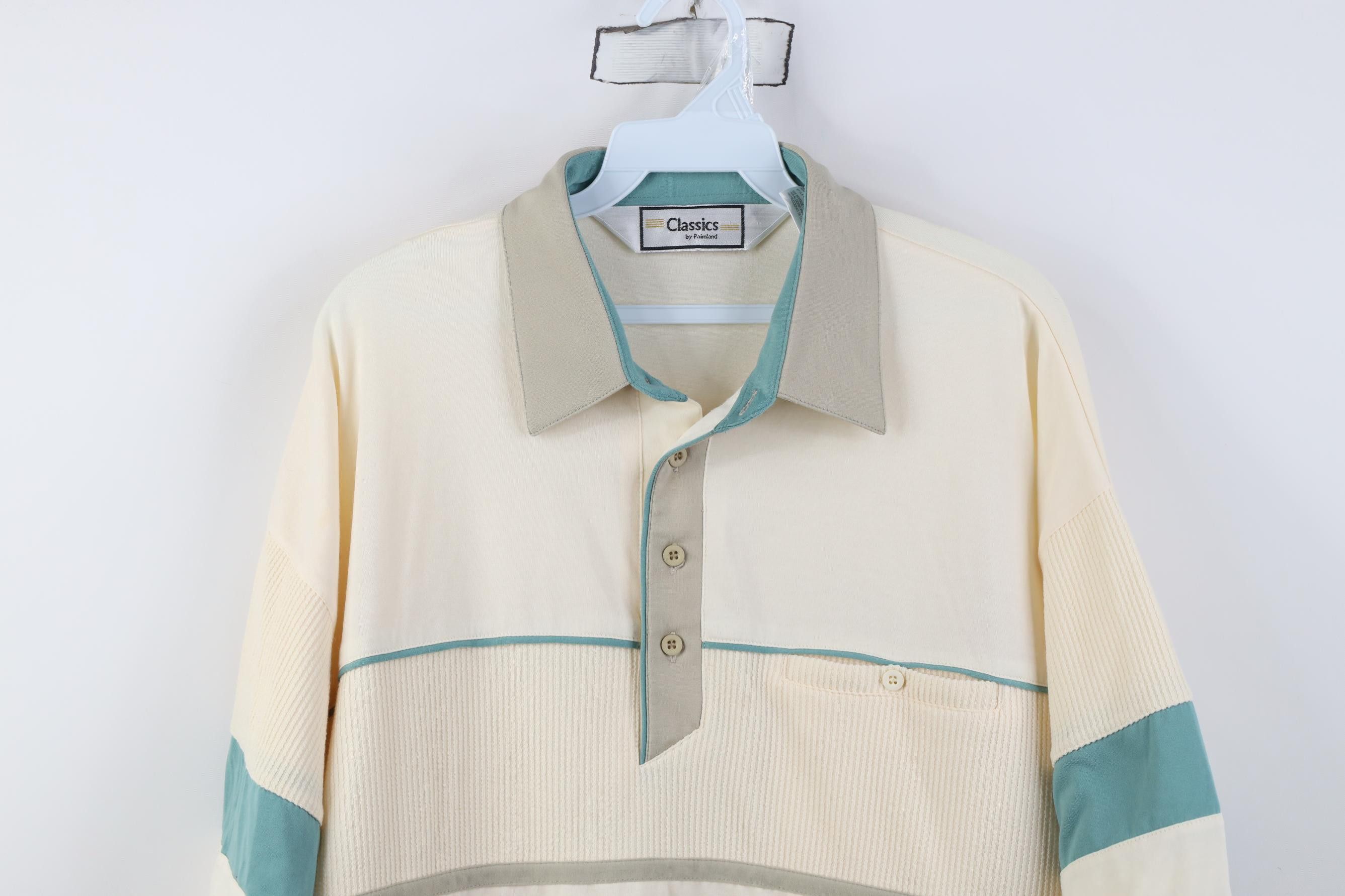 Vintage Vintage 90s Streetwear Block Ribbed Knit Pullover Polo Shirt Size US XL / EU 56 / 4 - 2 Thumbnail