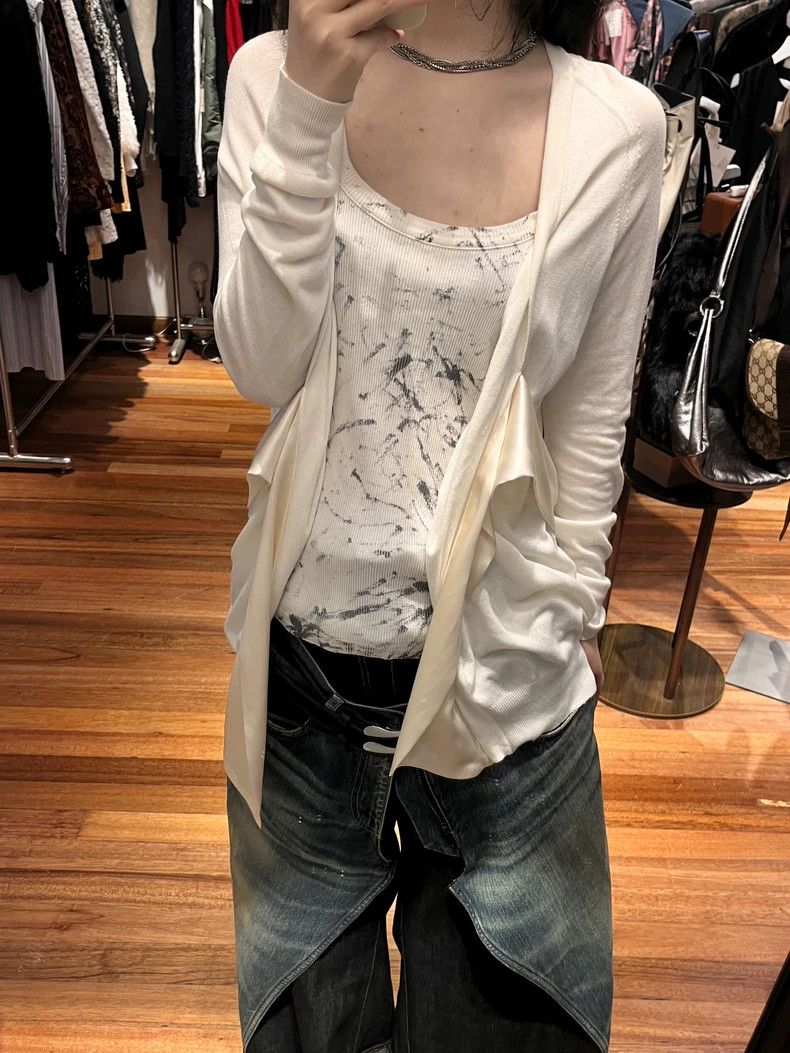 Maison Margiela Maison Margiela Silk stitching ribbon cardigan sweater Size S / US 4 / IT 40 - 4 Thumbnail