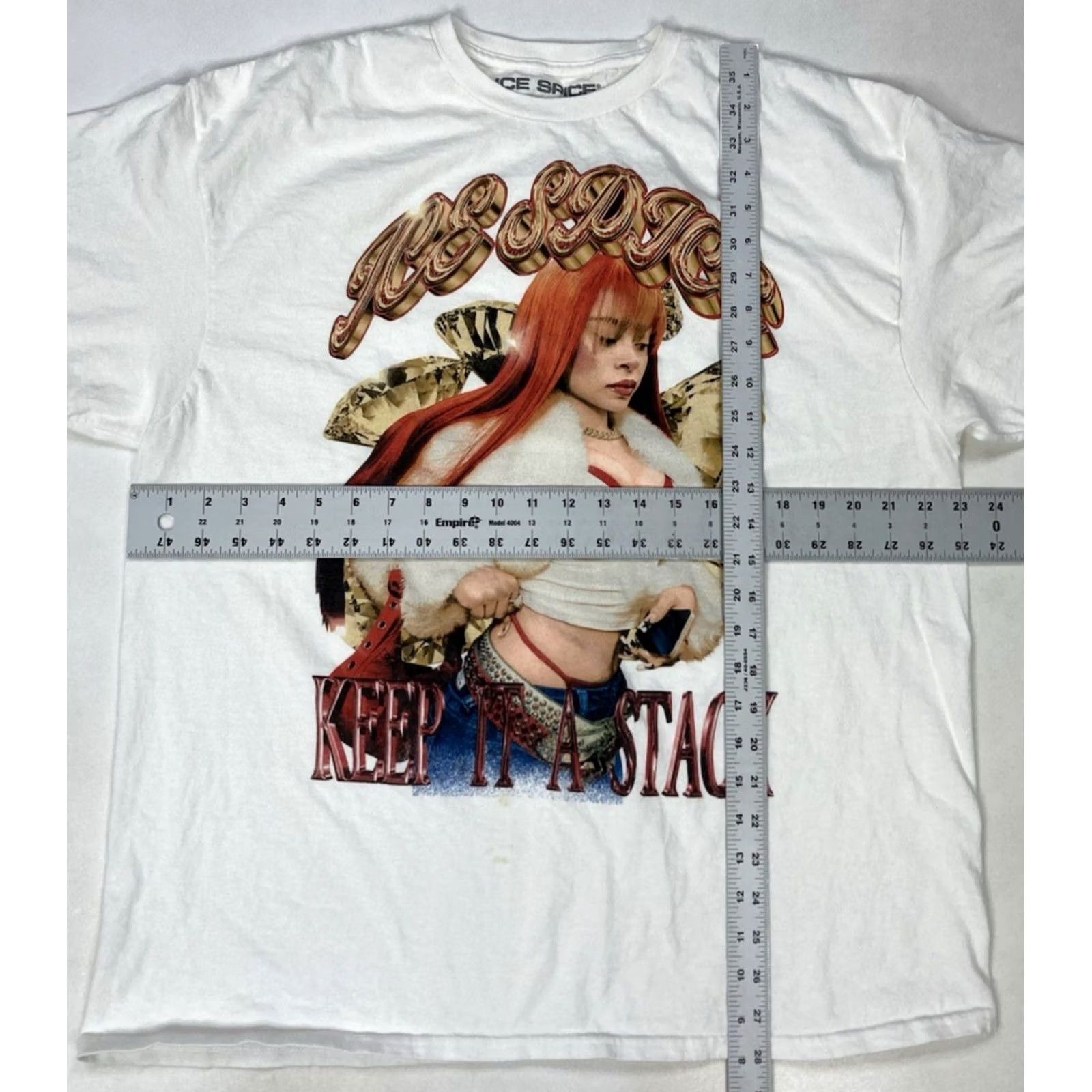 Vintage Ice Spice Keep It A Stack Graphic Shirt XL White Short Sleeve Music Size US S / EU 44-46 / 1 - 6 Thumbnail