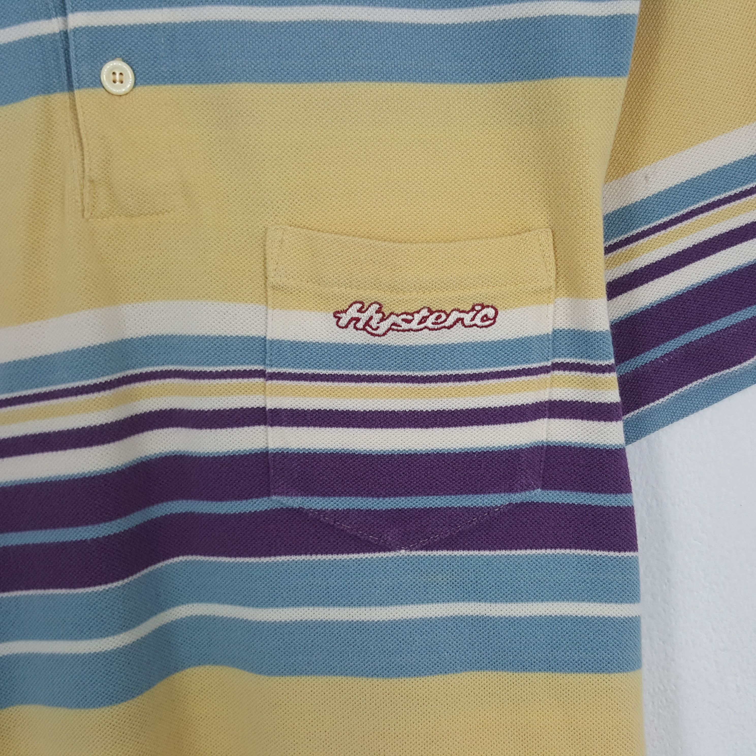 Hysteric Glamour × Vintage Vintage Hysteric Glamour Striped Custom Art Polos Shirt Size US S / EU 44-46 / 1 - 4 Thumbnail