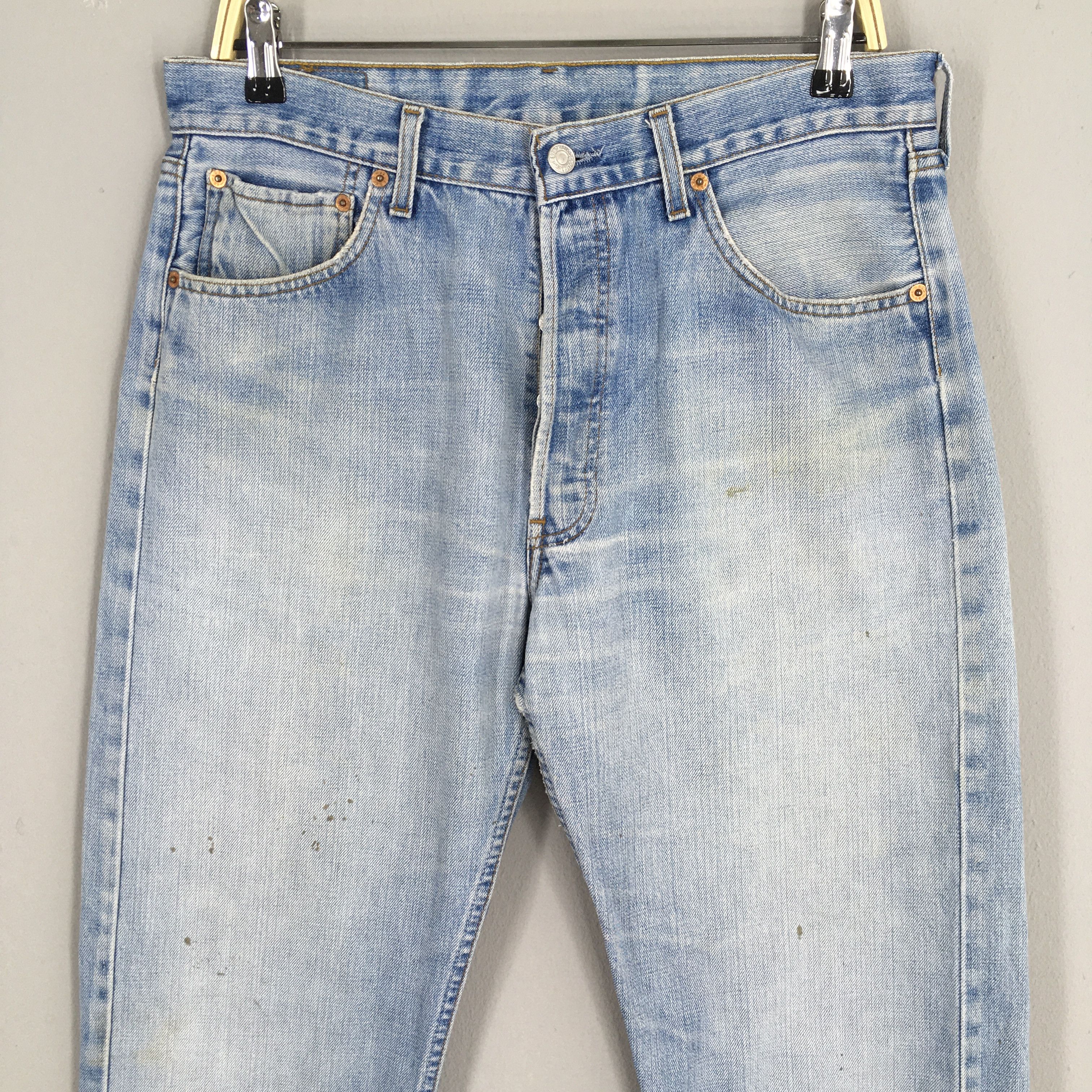 Levi's Size 31x33 Vintage 80s Levi's 501 Faded Blue Jeans S186 Size US 31 - 2 Thumbnail