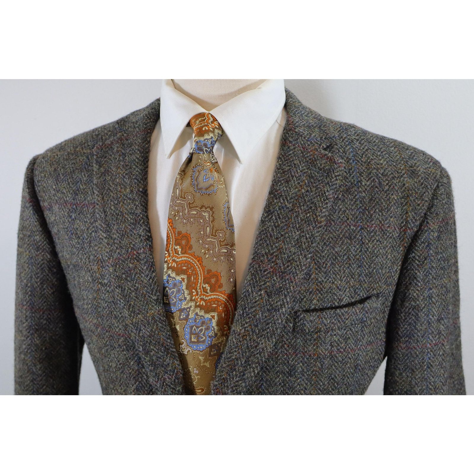 Harris Tweed 42R Vintage Harris Tweed Lovat Green Blazer | 1990s Wool Size 44R - 2 Thumbnail