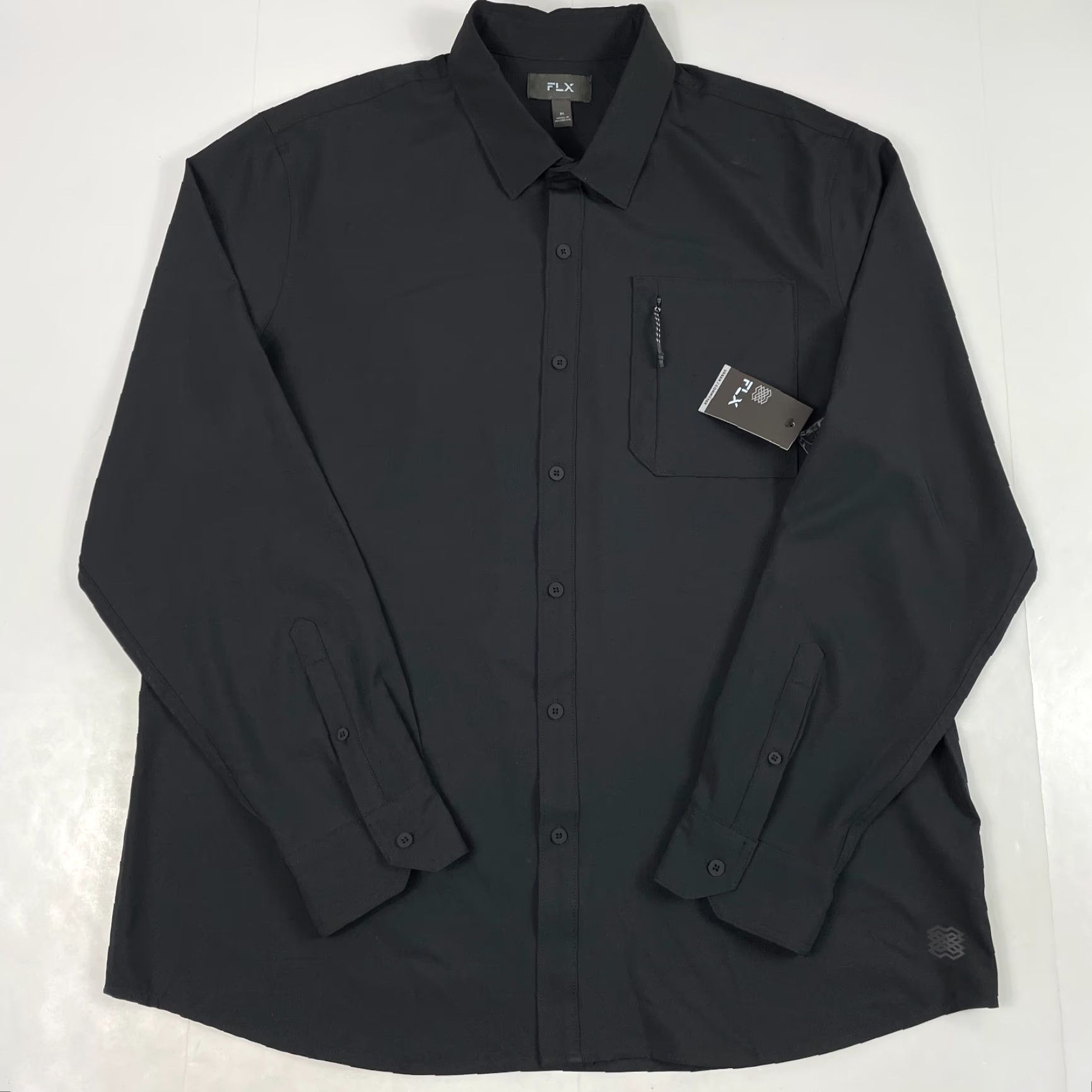 Vintage FLX Shirt Mens XL Black Long Sleeve Button-Up Fishing Stretch Technical Shirt Size US XL / EU 56 / 4 - 2 Thumbnail