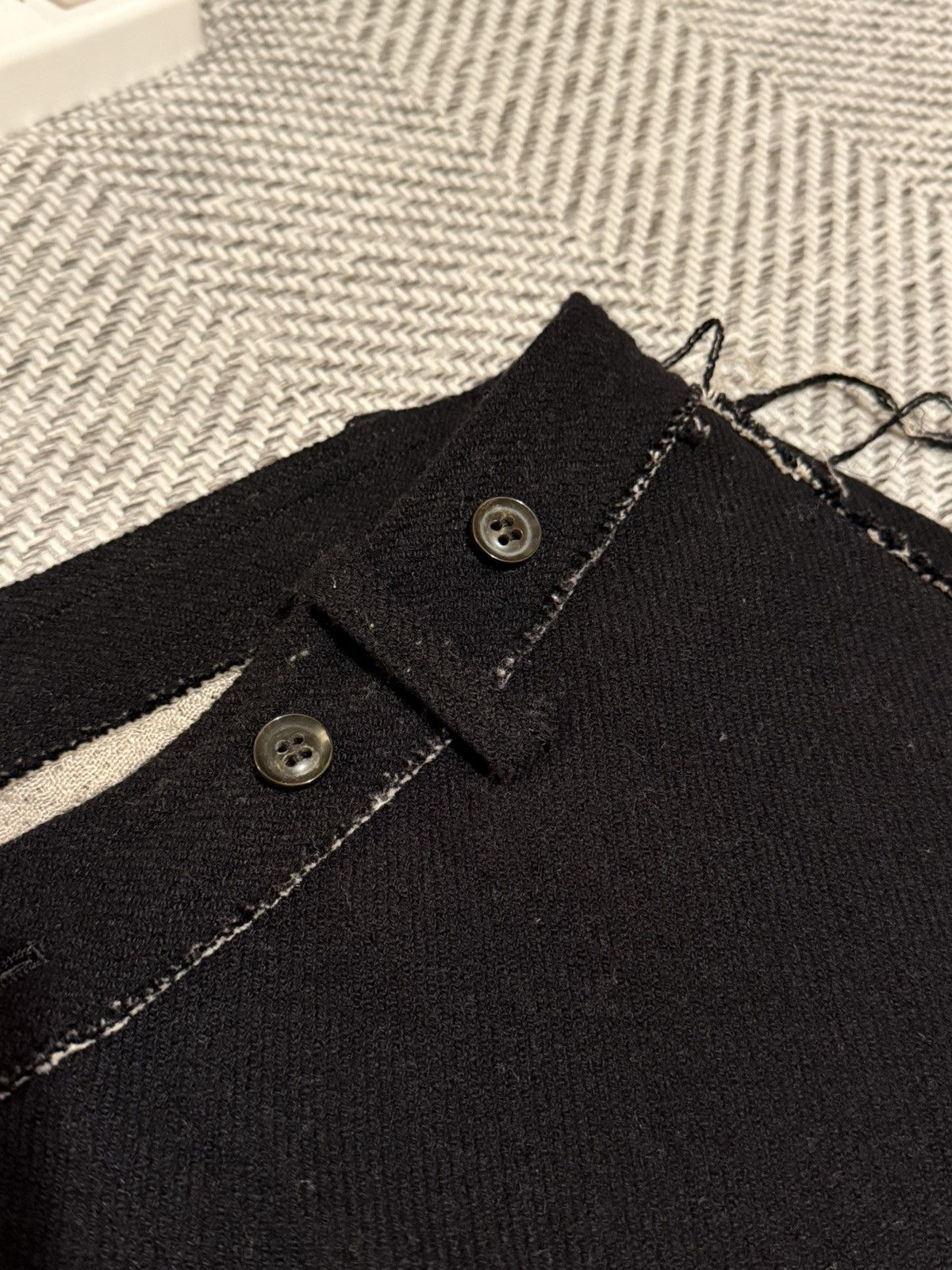 Share Spirit Homme SHARE SPIRIT HOMME FRAYED SEAM WOOL PANTS Size US 34 / EU 50 - 3 Thumbnail