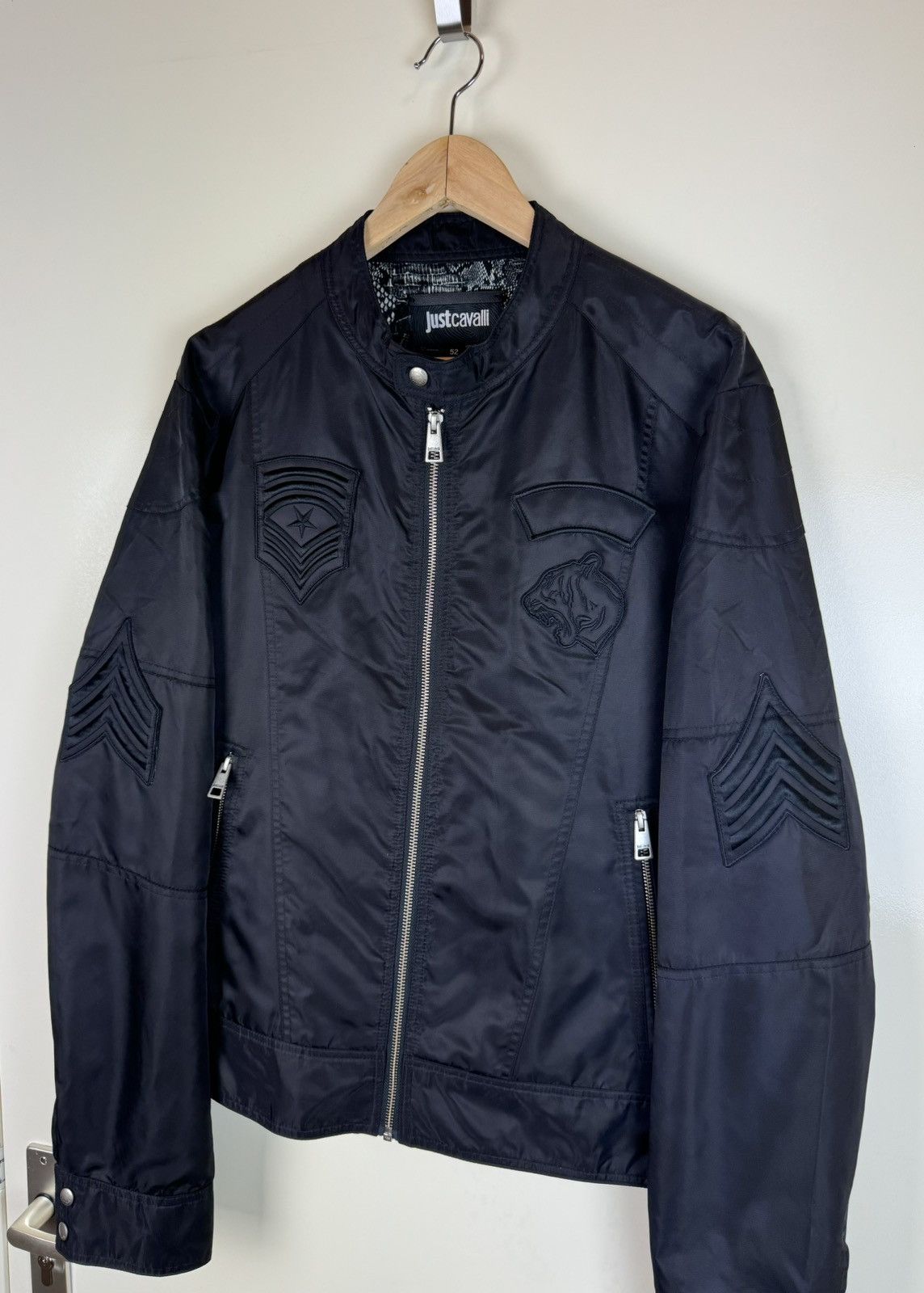 Just Cavalli Just Roberto Cavalli nylon black bomber jacket car coat M Size US M / EU 48-50 / 2 - 5 Thumbnail