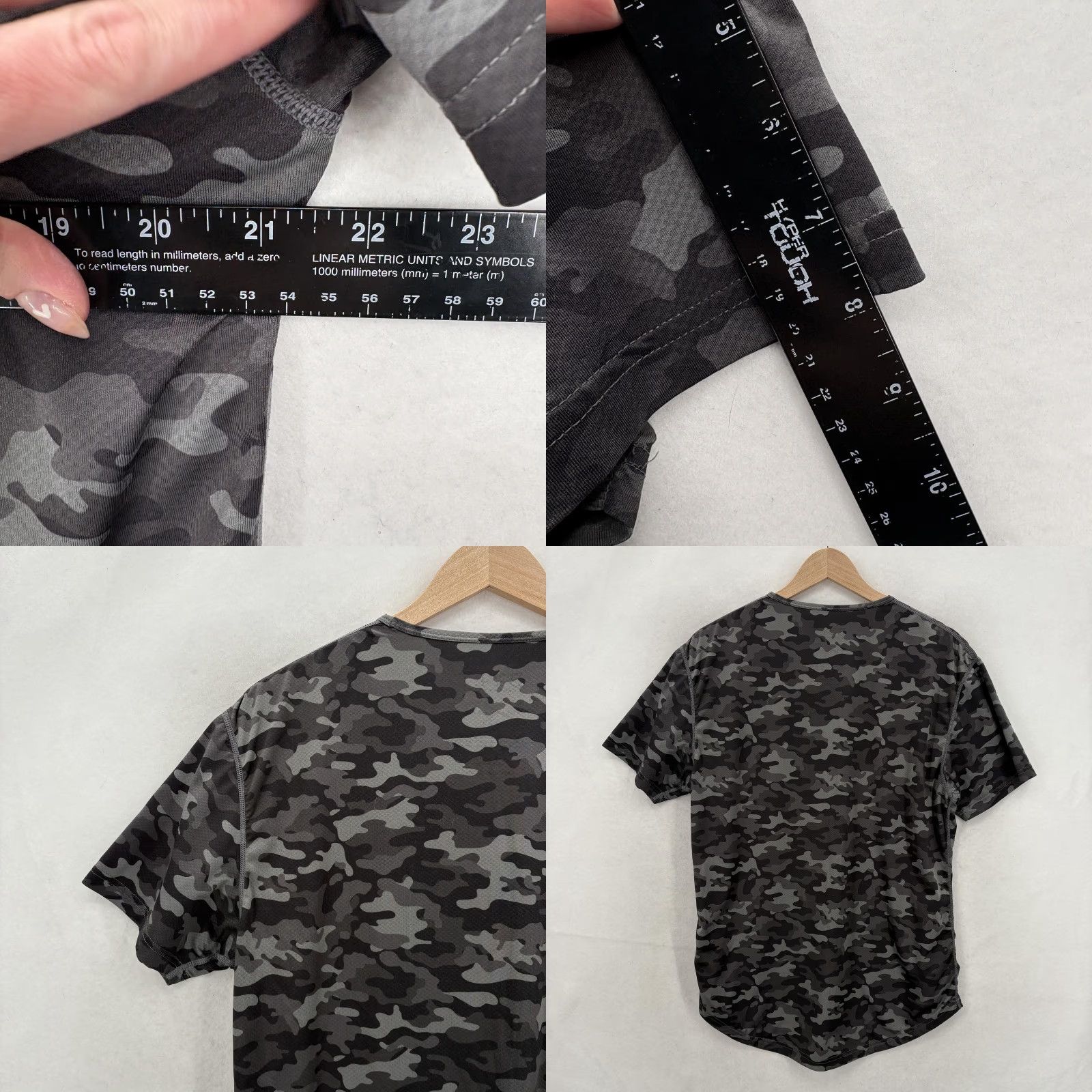 Vintage BYLT Shirt Mens M Gray Camouflage Short Sleeve Crew Neck Athletic T-Shirt Gym Training Performance Drop-Cut Size US M / EU 48-50 / 2 - 8 Thumbnail