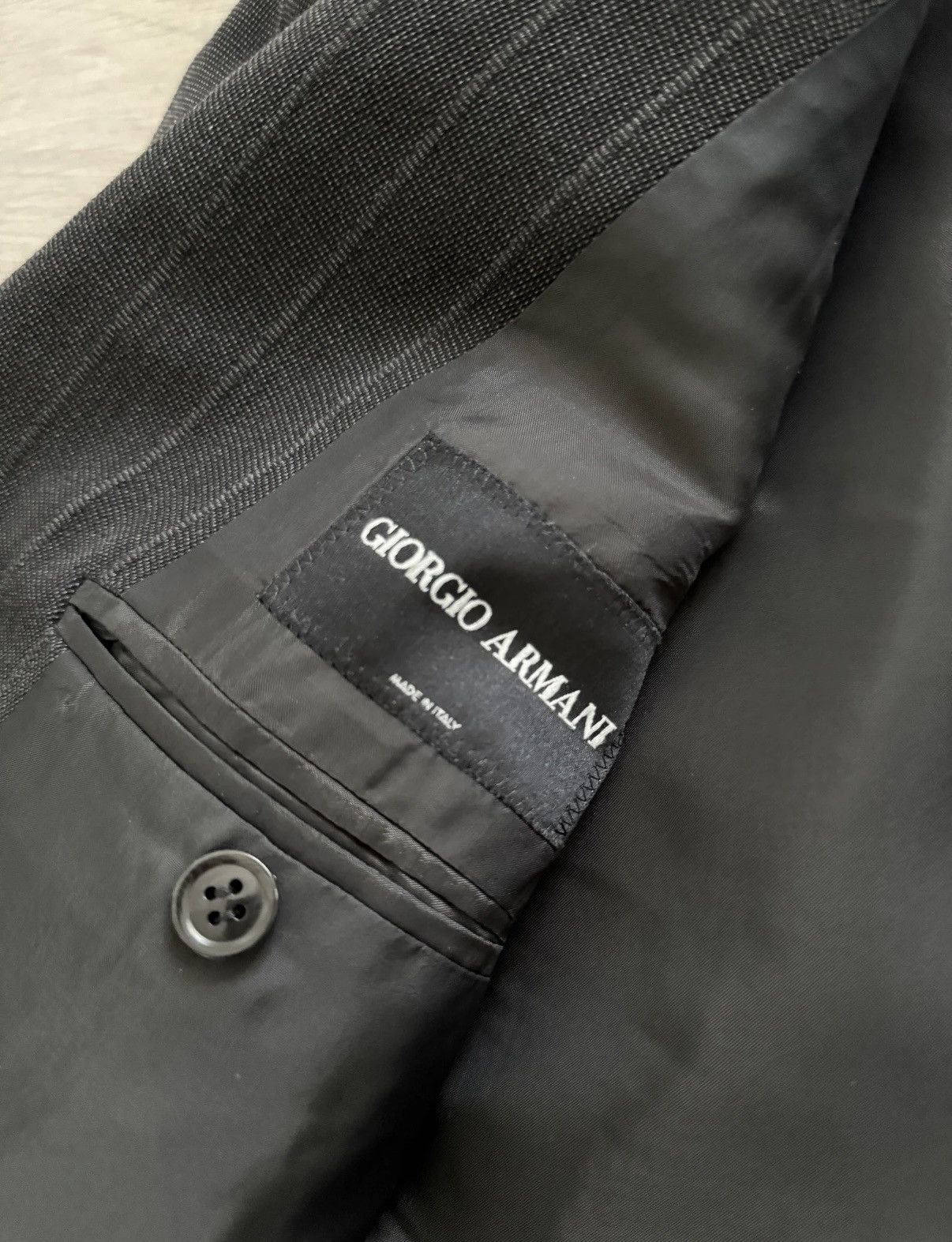 Giorgio Armani Giorgio Armani - 1990 Double Breasted Grey Powersuit Size 38R - 13 Thumbnail
