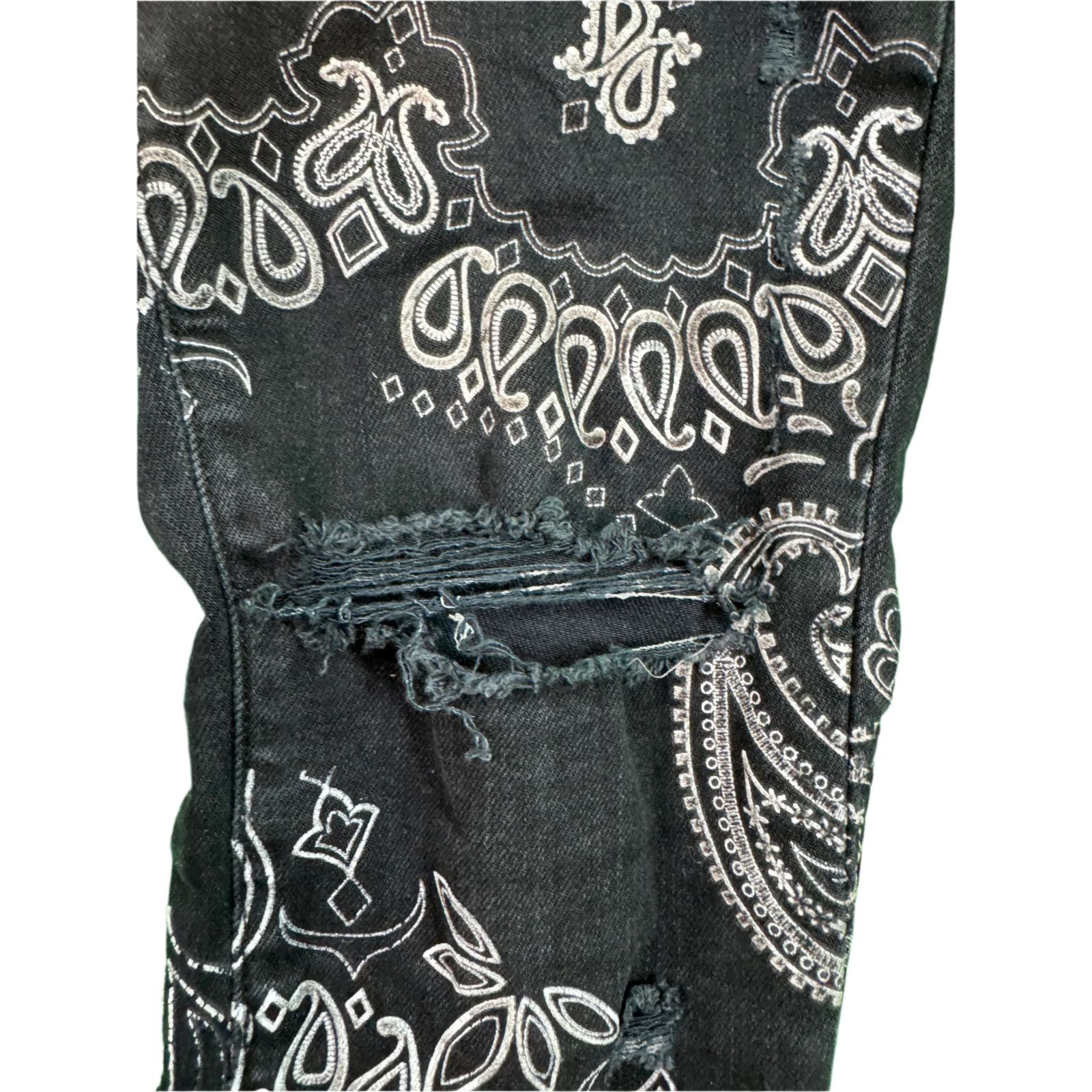 Amiri Amiri Stack Denim Black Bandana Jeans Size US 29 - 3 Thumbnail