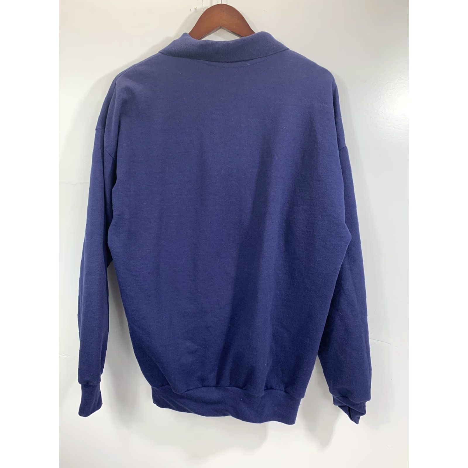 Dunlop Dunlop Football Collared Sweater Solid Blue XL Men Pullover Cotton Blend Logo Shirt/ Sweater (Sports) Size US XL / EU 56 / 4 - 3 Thumbnail