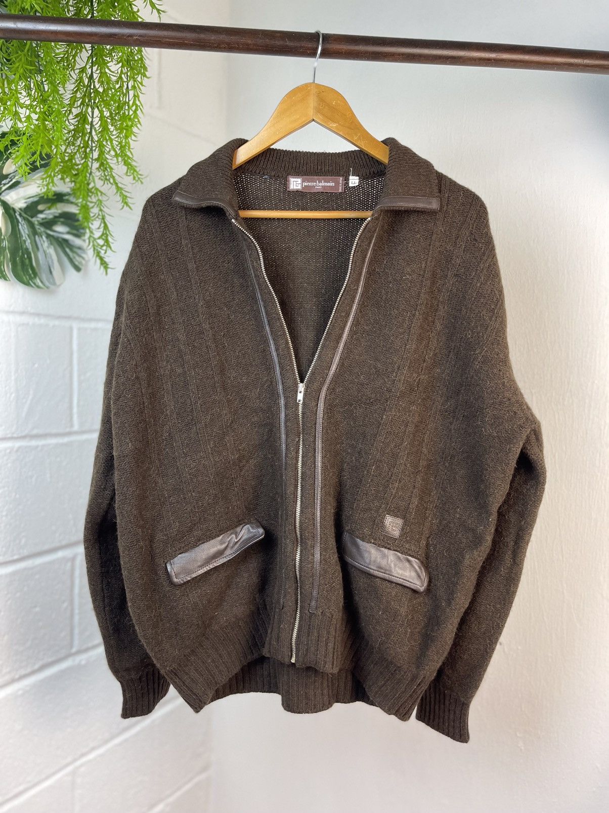 ジャケット・アウター 90's PIERRE BALMAIN wool jacket L PIERRE BALMAIN VINTAGE 90`S BEIGE NAVY JACKET WINDBREAKER