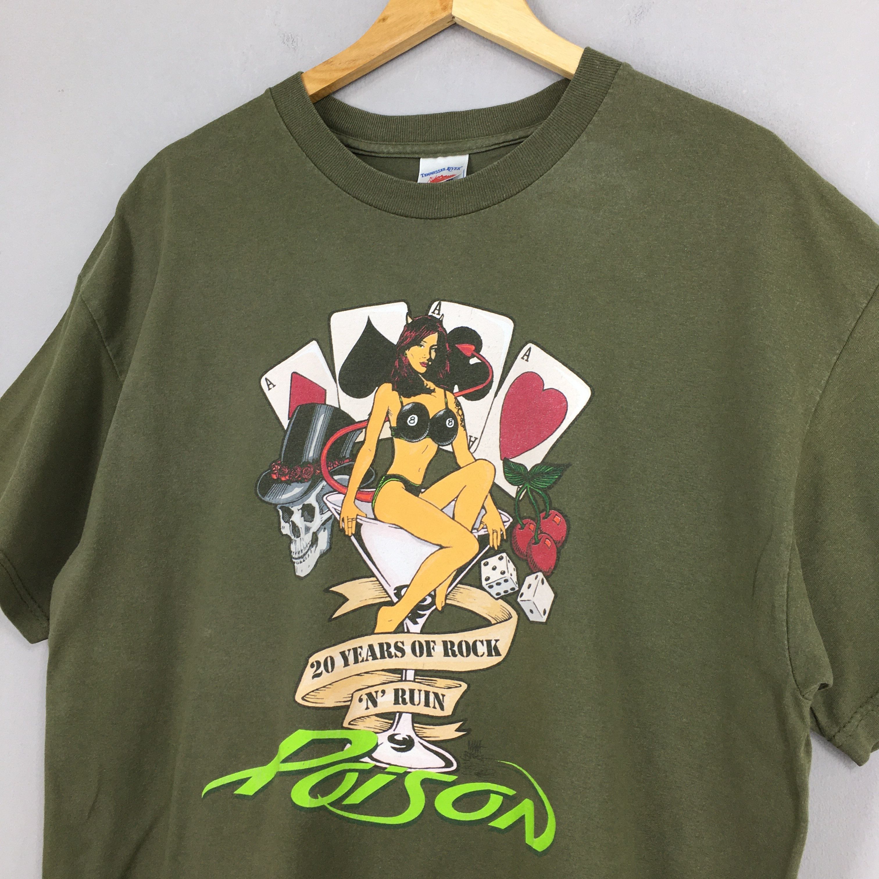Vintage Poison 20 Years Of Rock N Ruin World Tour Rock T shirt XL Size US XL / EU 56 / 4 - 3 Thumbnail