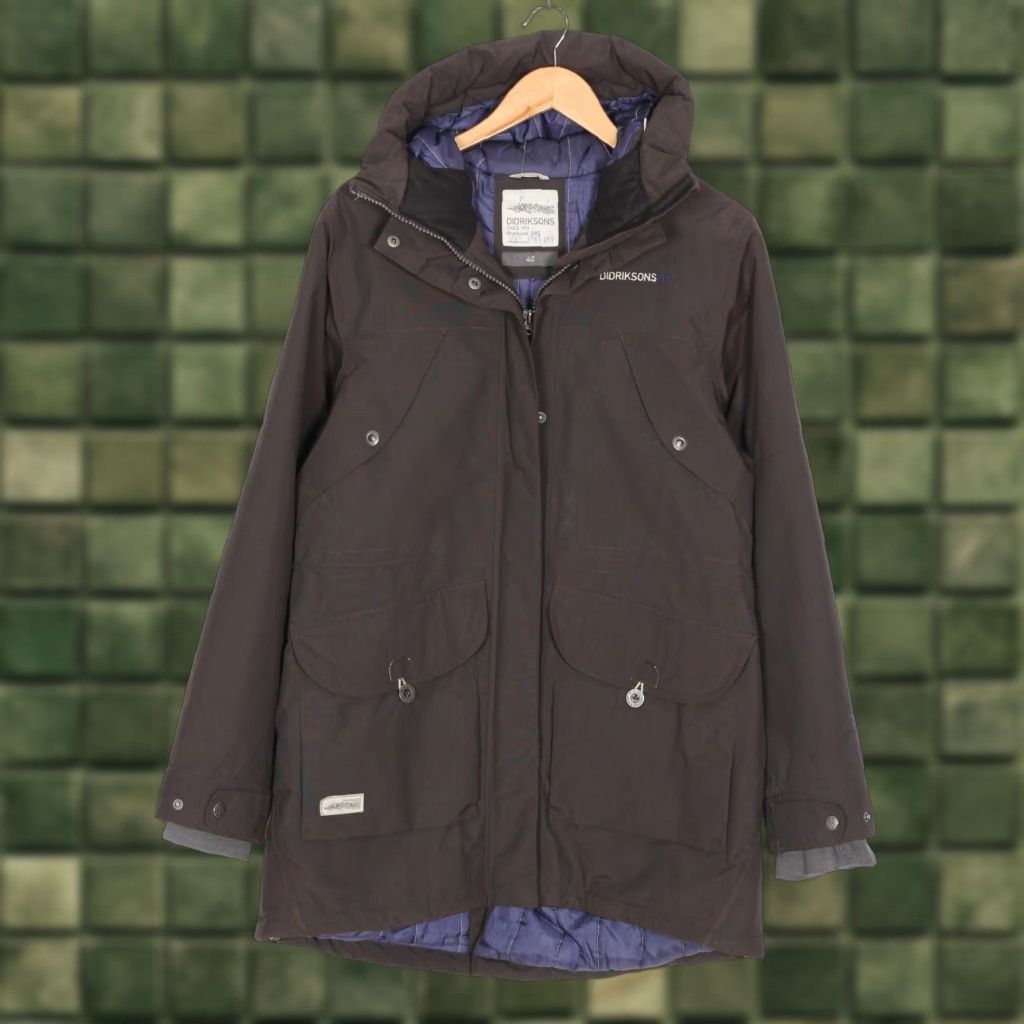 Vintage DIDRIKSONS Vera Parka Jacket Women Size 40 Hooded Padded Waterproof MJ6256 Brown Long Sleeve Regular 40 Womens Parka Jacket Size S / US 4 / IT 40 - 1 Thumbnail