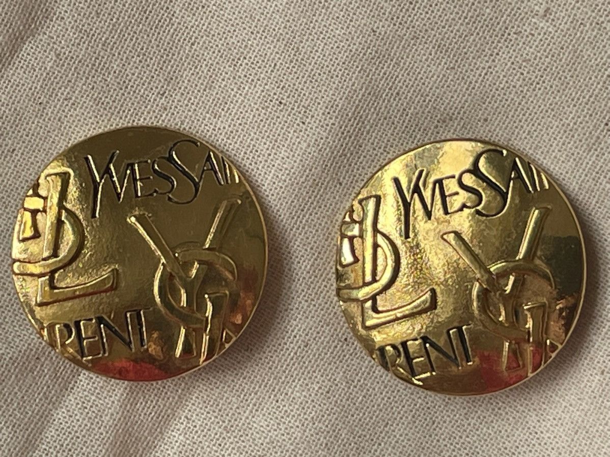 Yves Saint Laurent YSL MONOGRAM LOGO EARRINGS Size ONE SIZE - 3 Thumbnail