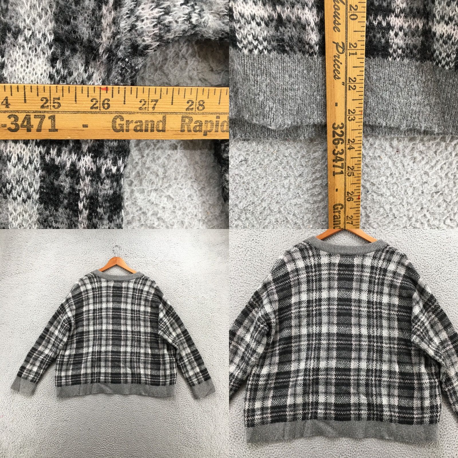 Banana Republic Banana Republic Knitted Sweater Womens L Gray Plaid Pullover Long Sleeve V-Neck Adult Regular Size Size L / US 10 / IT 46 - 8 Thumbnail
