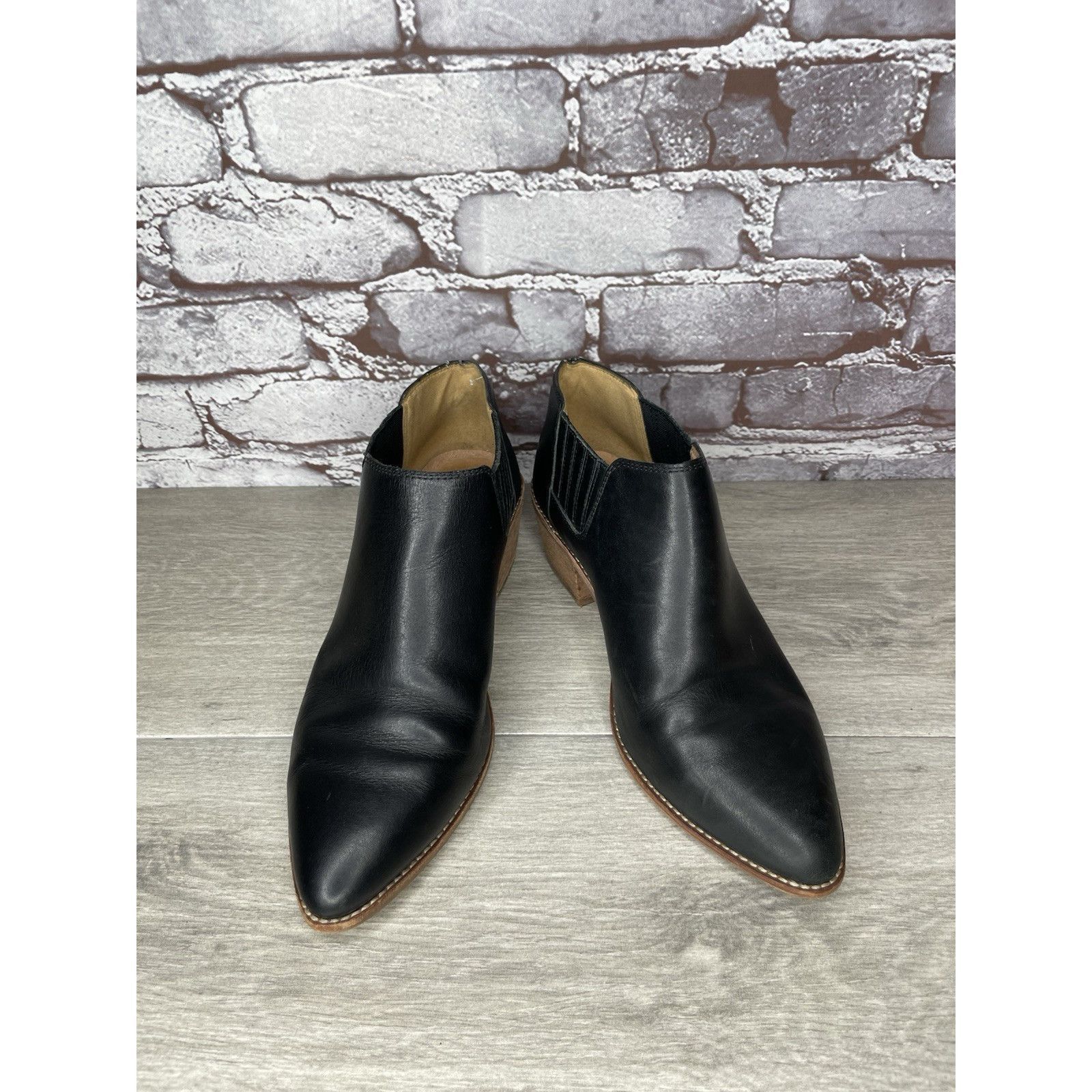 Madewell Madewell The Myles Black Leather Ankle Booties Heeled Boots Size US 8 / IT 38 - 13 Thumbnail