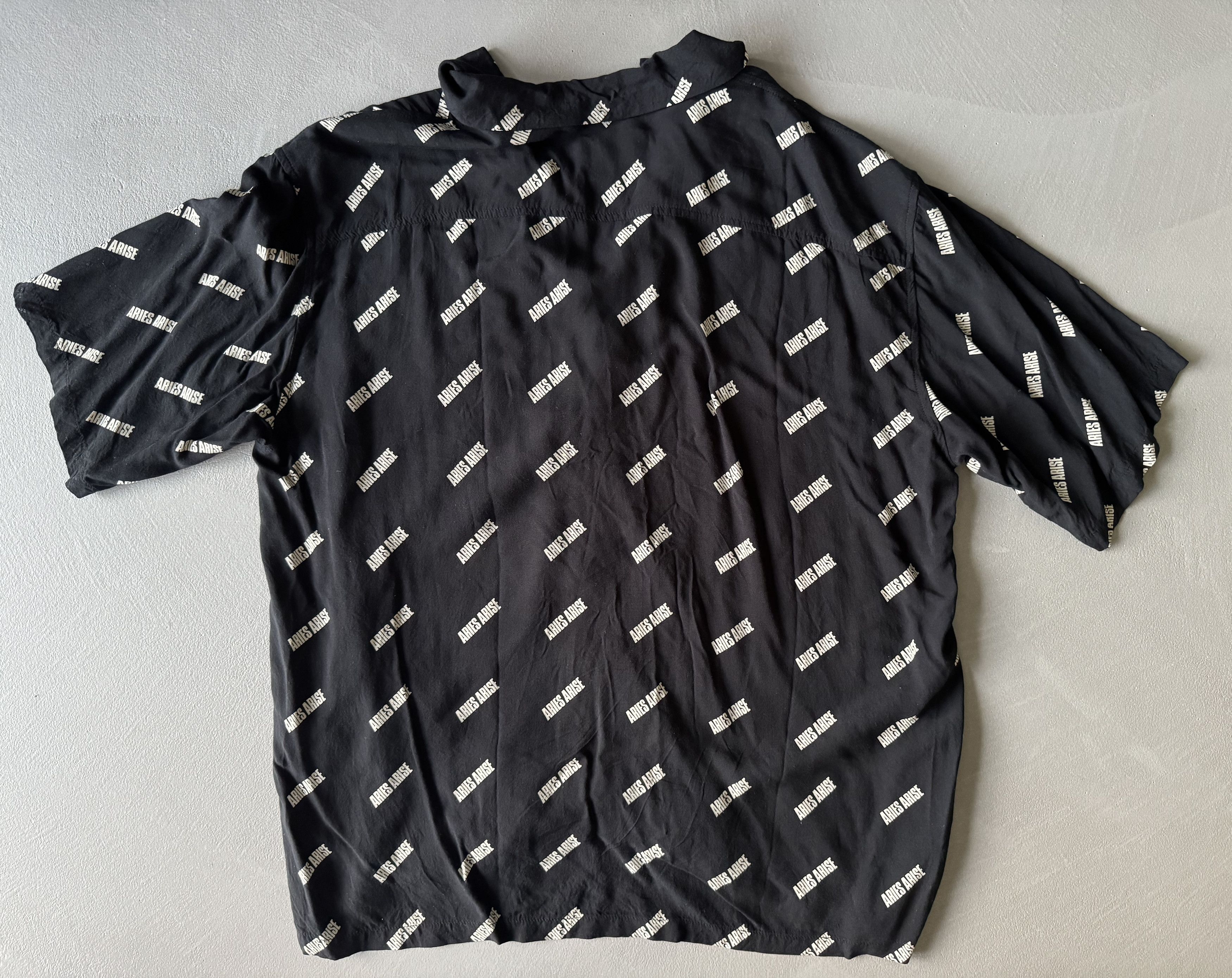 Aries Aries Arise Logo Camp Collar Shirt, Black Size US M / EU 48-50 / 2 - 5 Thumbnail