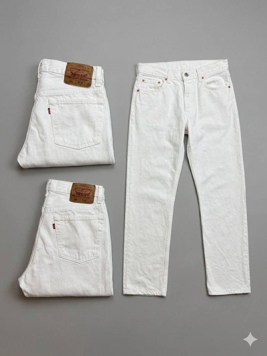 Levi's Vintage Clothing Vintage 1992 Levi's 501 White Jeans Made in USA W30 L32 Size US 30 / EU 46 - 1 Thumbnail