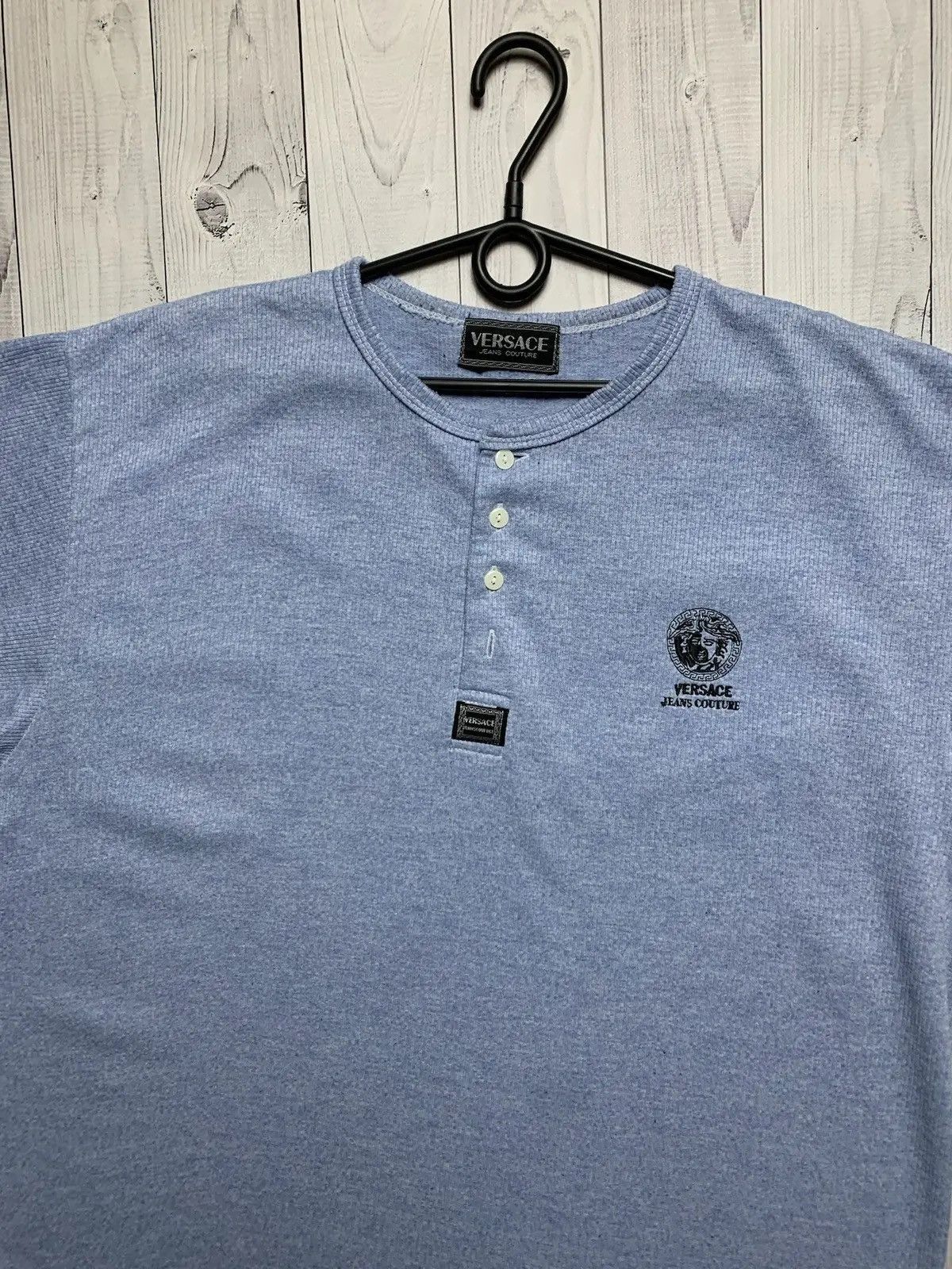 Versace Jeans Couture Vintage Versace tee embroidered logo blue size L rare Size US L / EU 52-54 / 3 - 2 Thumbnail