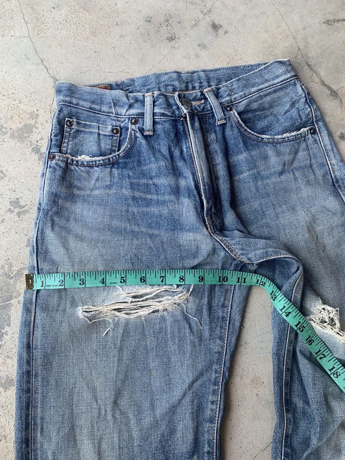 Edwin Distressed SOMETHING EDWIN S505 selvedge. Size US 28 / EU 44 - 7 Thumbnail
