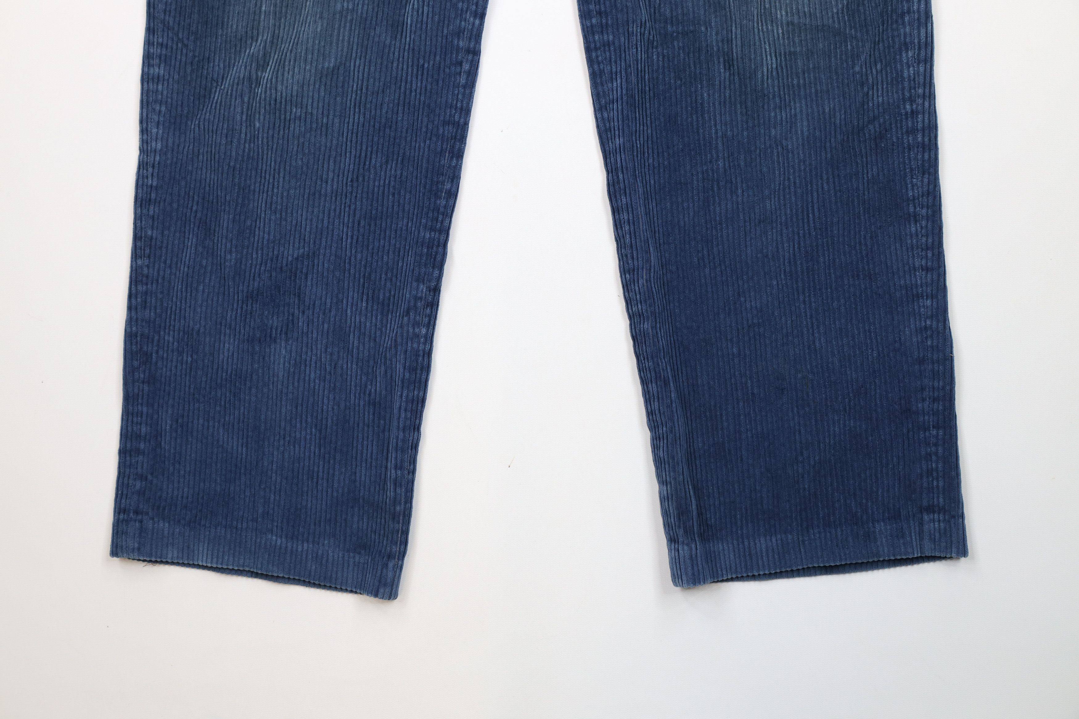 Lands' End × Vintage Vintage 90s Lands End Wide Leg Corduroy Chino Pants Blue USA Size US 36 / EU 52 - 4 Thumbnail