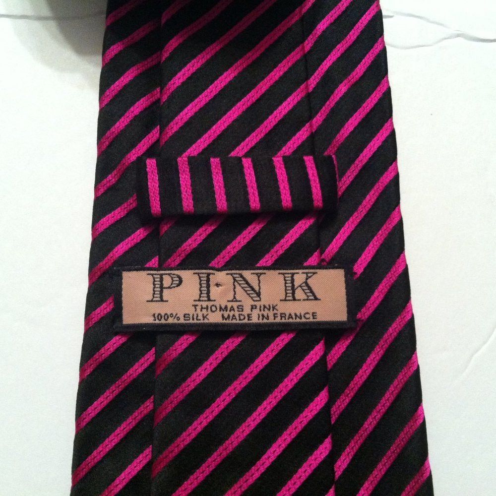 Thomas Pink THOMAS PINK MEN'S NEW BLACK TIE 3 3/4" X 57 3/4" Size ONE SIZE - 5 Thumbnail